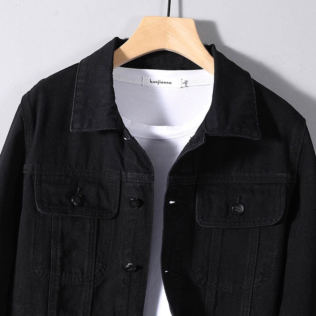 Men's Year Denim Clothes Black DressShirt - enhanced image 5