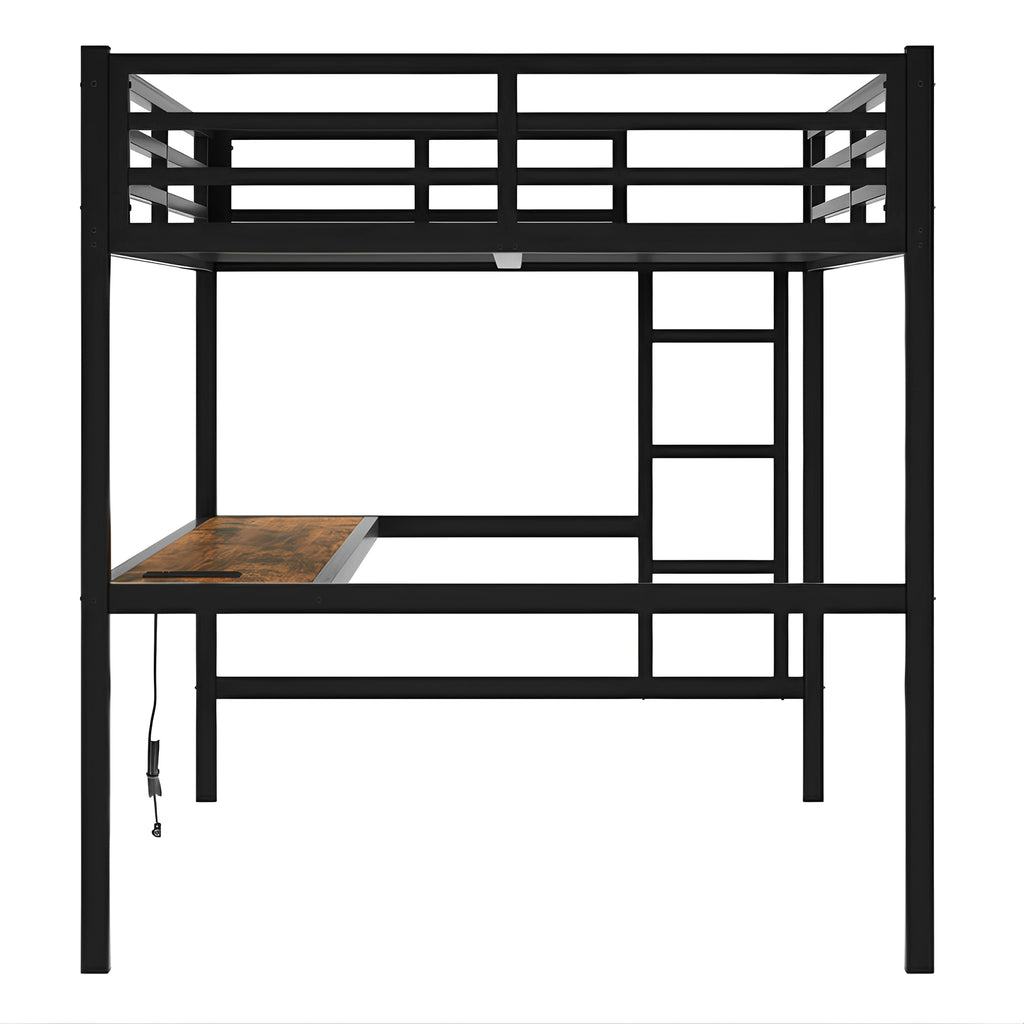 LuneluX_Home – Full Metall Loft Bed with Desk & Ambient Light - enhanced image 5