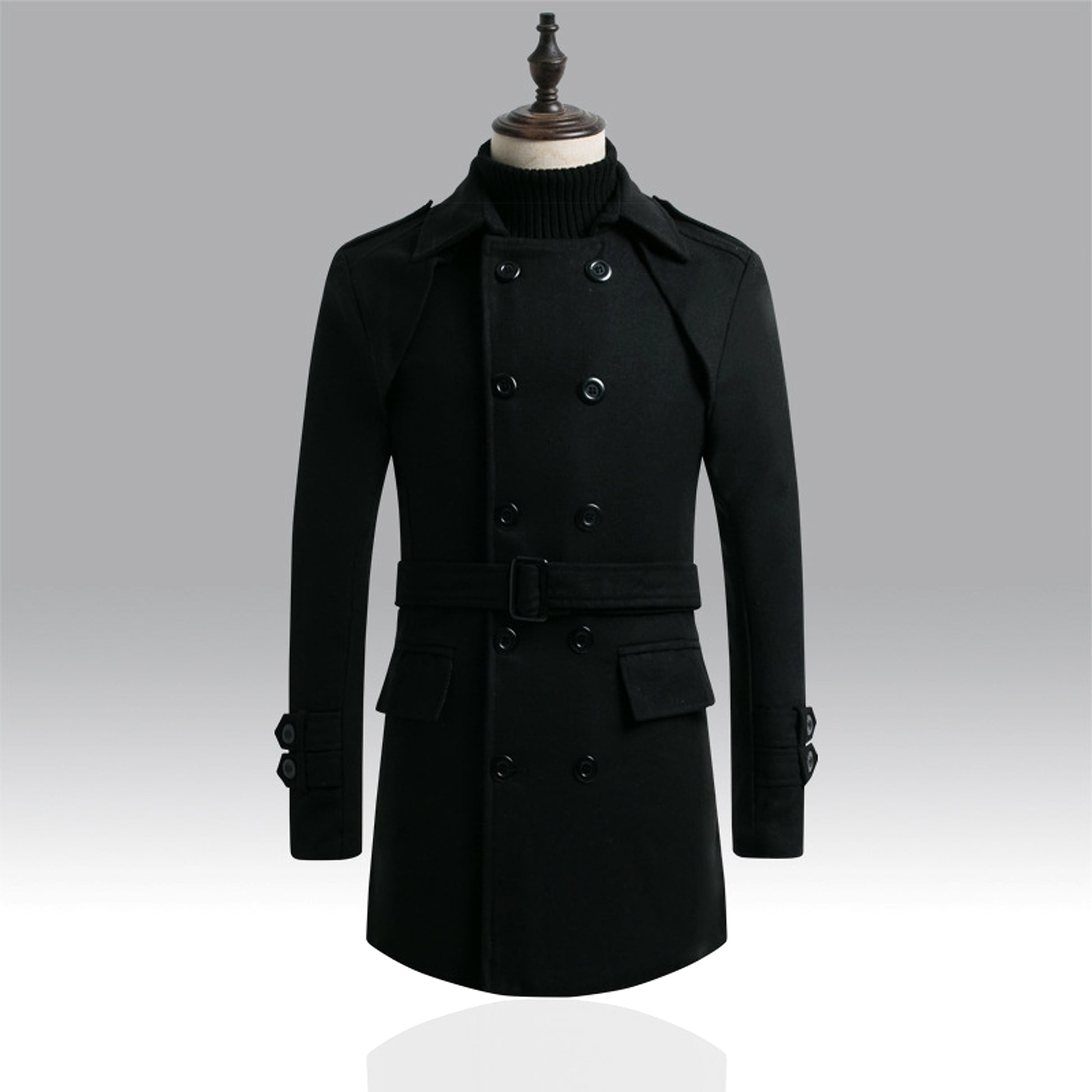 MetroTailor™ Men's Wool Coat – Refined Elegance & Comfor - enhanced image 5