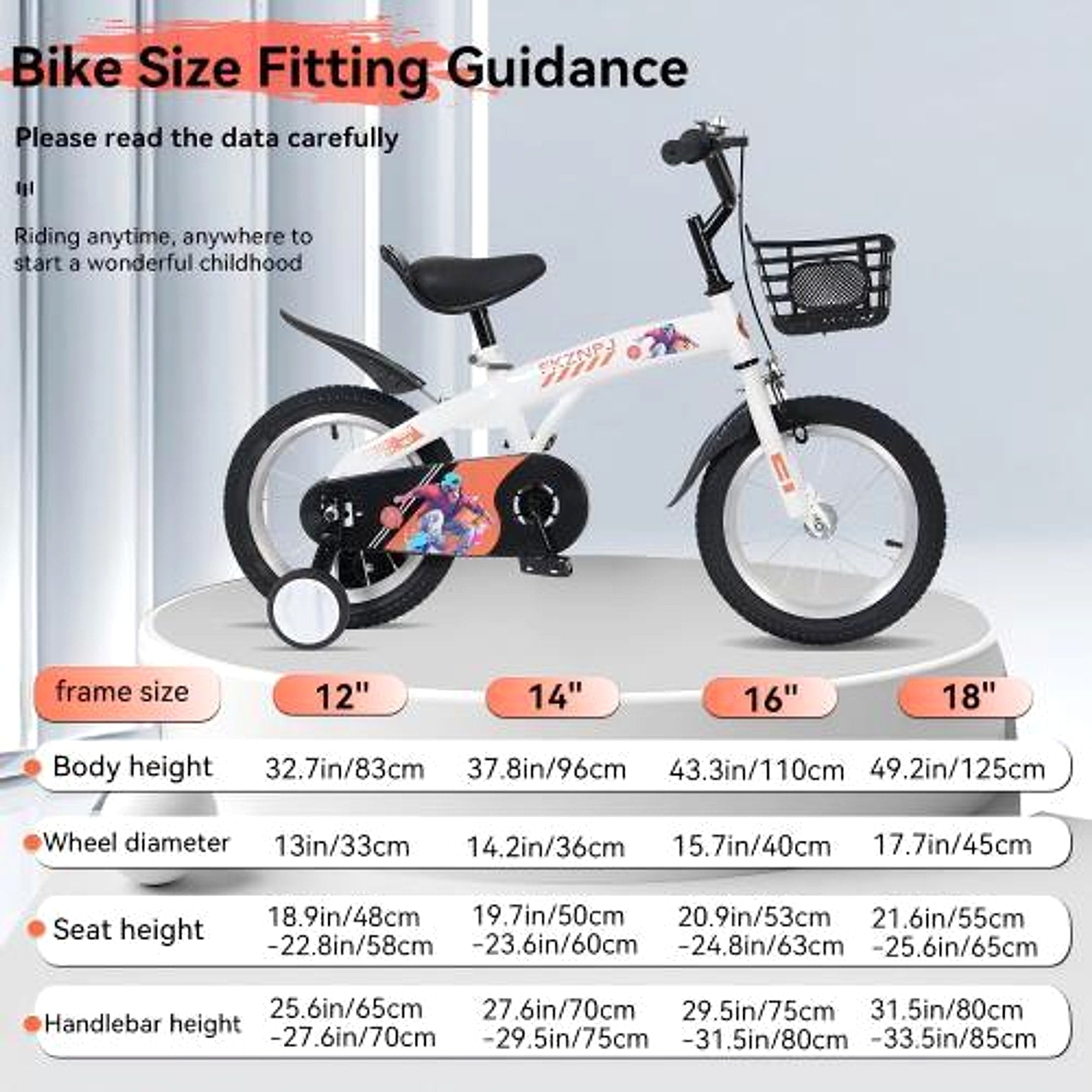 MiniRider™ 16 – 16-Inch Sport Bike for Kids (White, with Training Wheels) - enhanced image 5