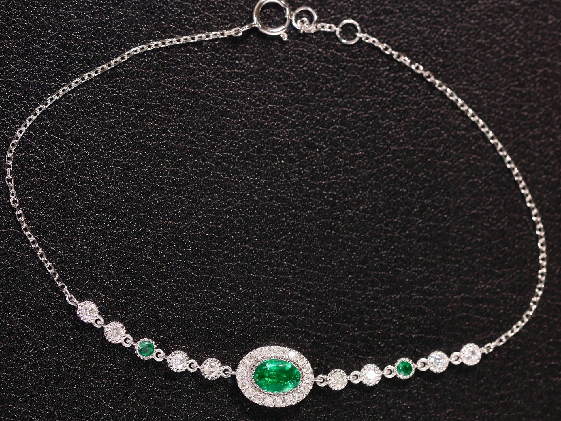 Natural Wood Color Emerald Bracelet - enhanced image 5