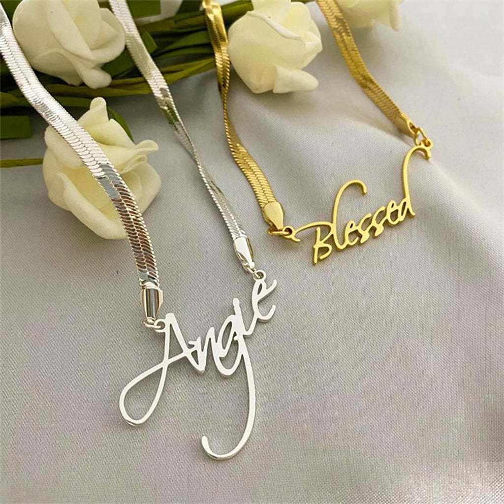 Necklace Stainless Steel Name Snake Chain Necklace - enhanced image 5