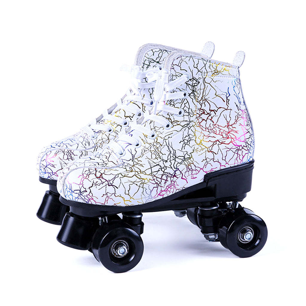 New Black And White Double Row Skates Adult Flash Roller Skates Skating Rink Cross Exclusively For Roller Skates - enhanced image 5