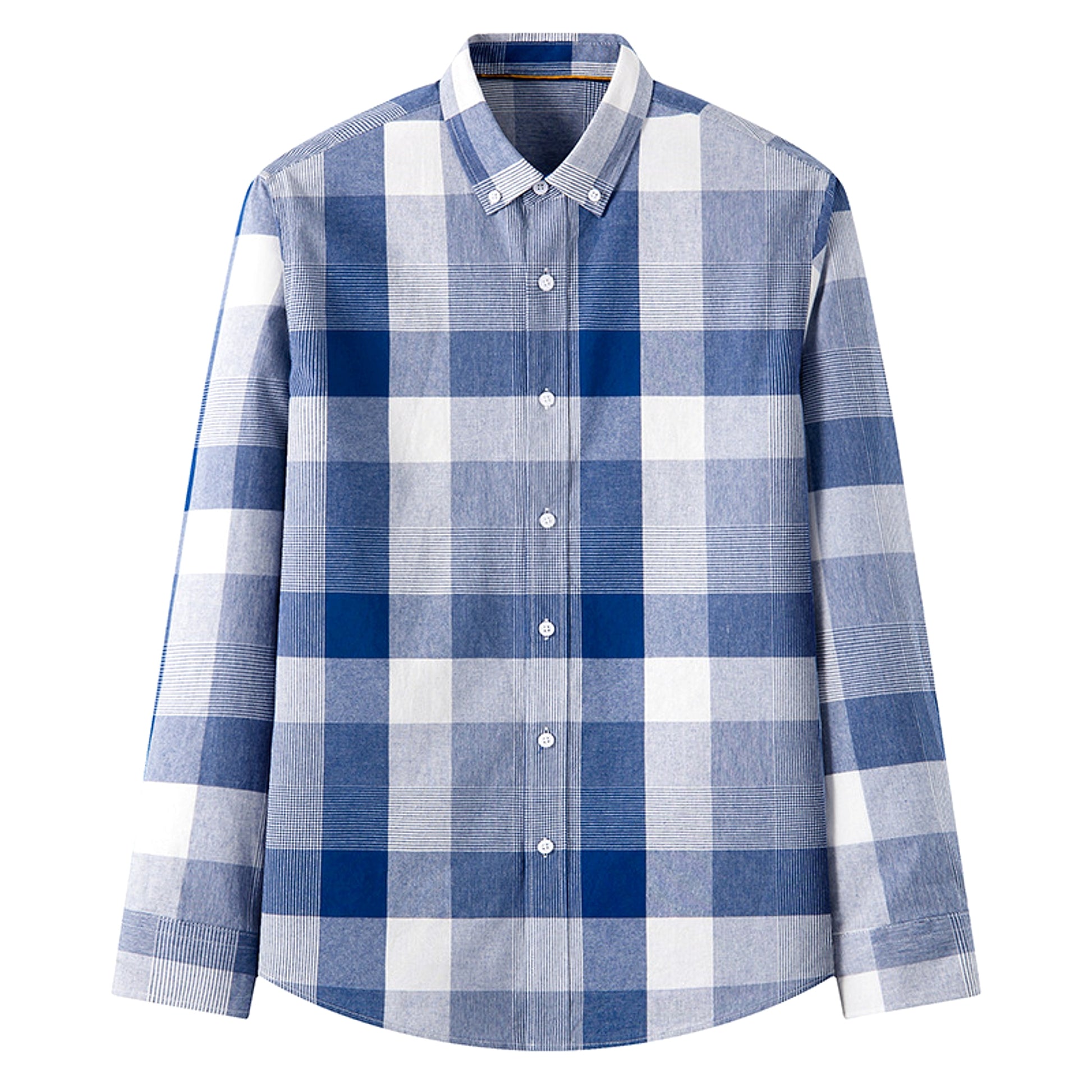 New Cotton Men's Long-sleeved British Plaid DressShirt - enhanced image 5