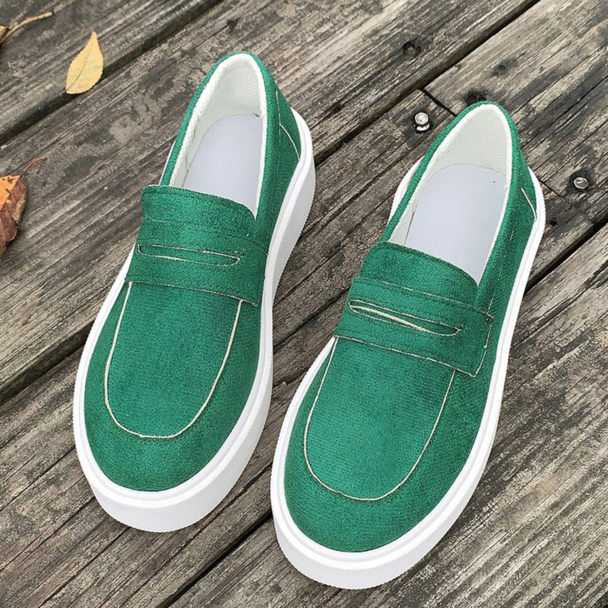 New Loafers Platform Round Toe Slip-on Shoes For Women Outdoor Casual Walking Shoes - enhanced image 5