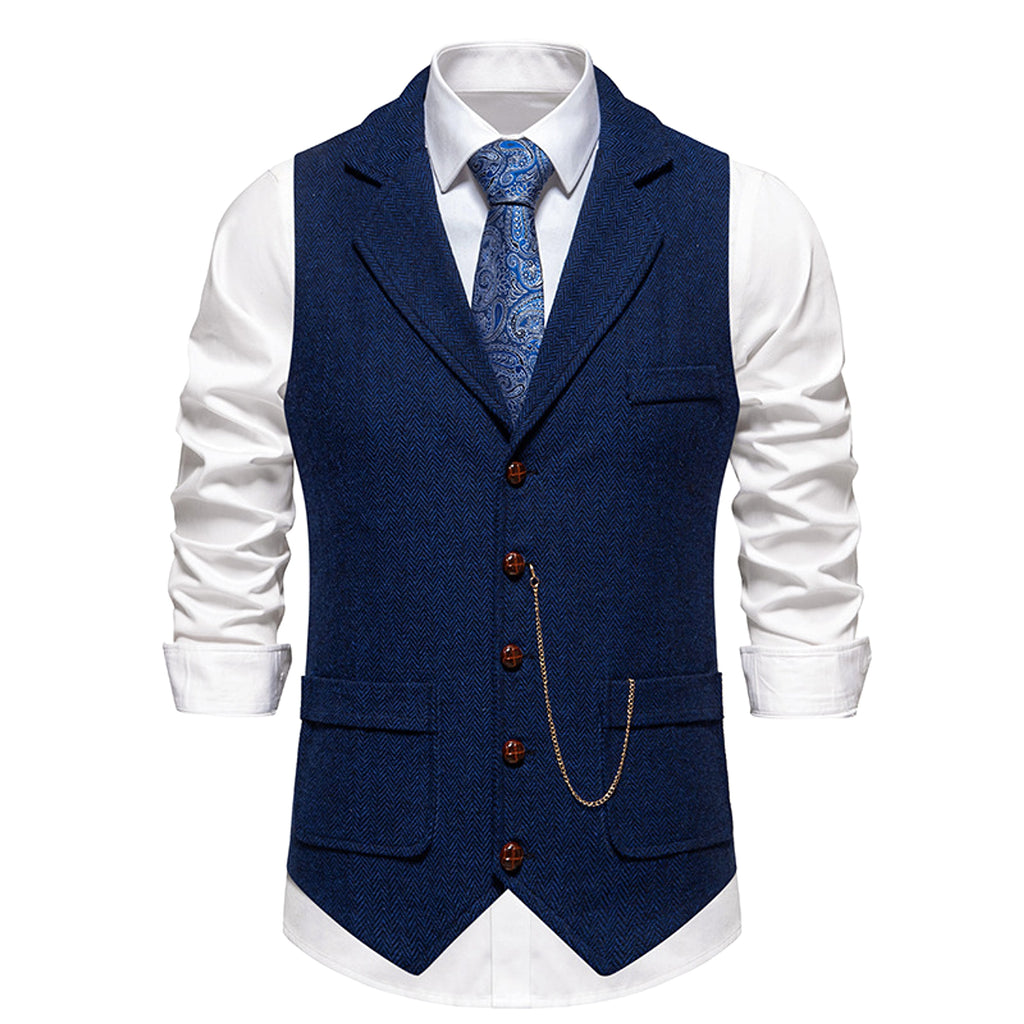 New Retro Herringbone Casual Vest Multi-pocket Tough Guy Vest - enhanced image 5