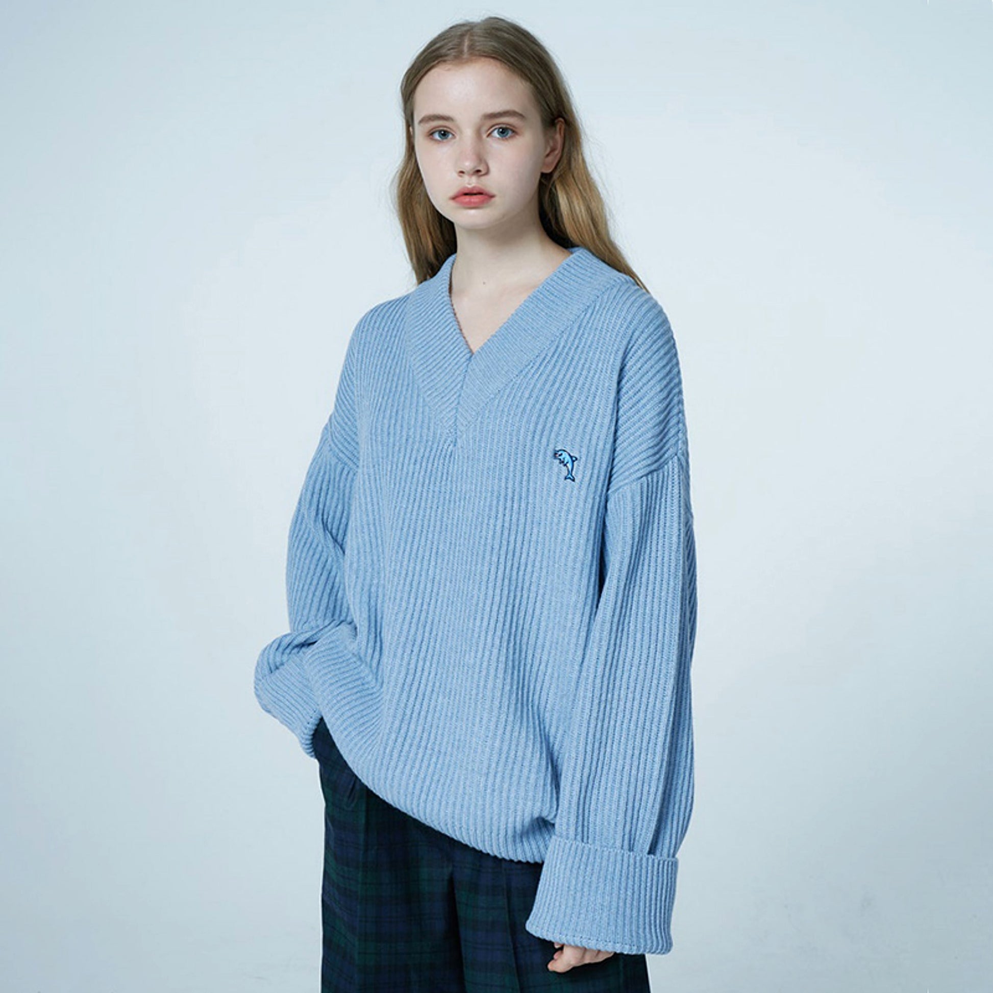New V-neck Sweater Women Loose-fitting Outer Top - enhanced image 5