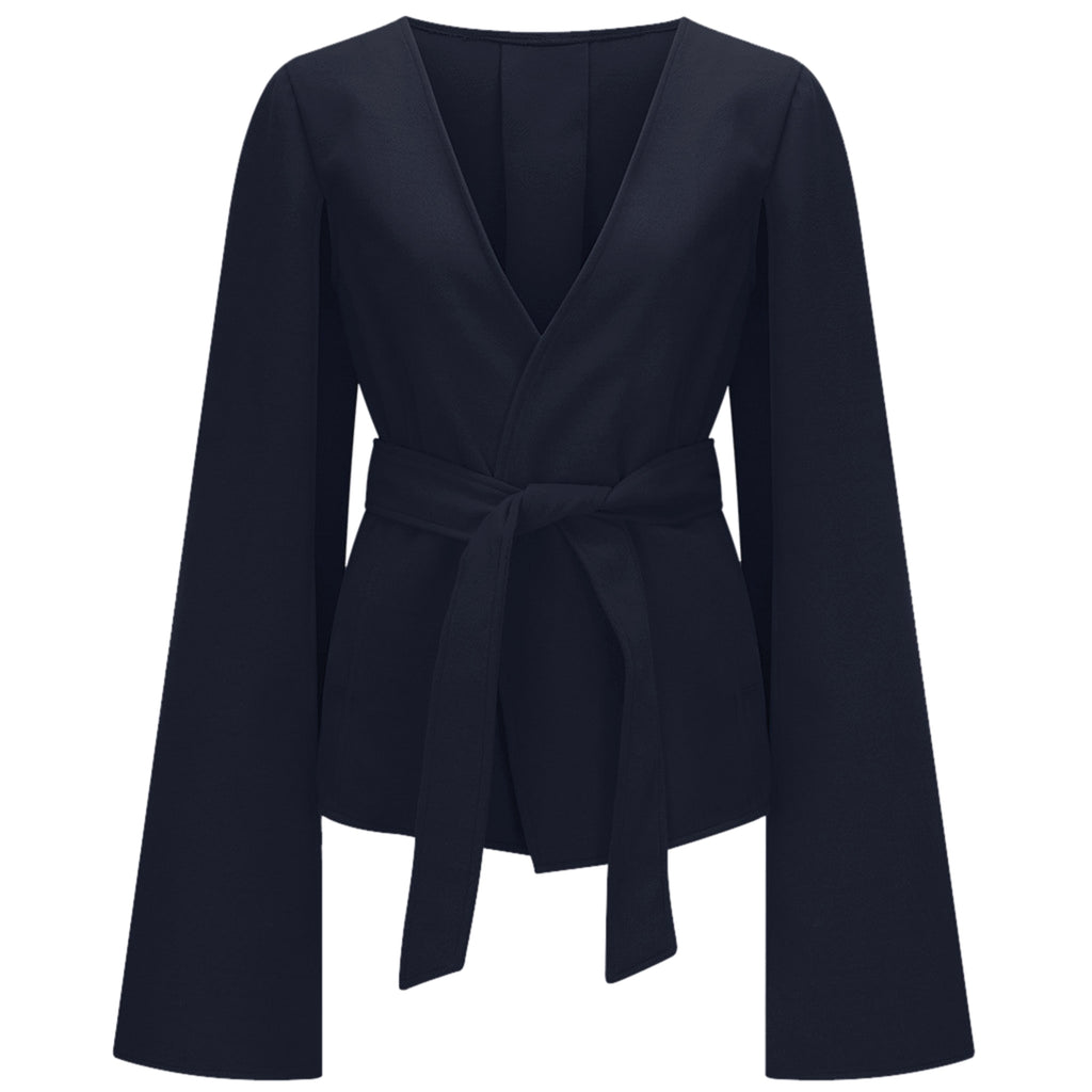 Women's Pure Color Slim Fit Woolen Coat Jacket - enhanced image 5