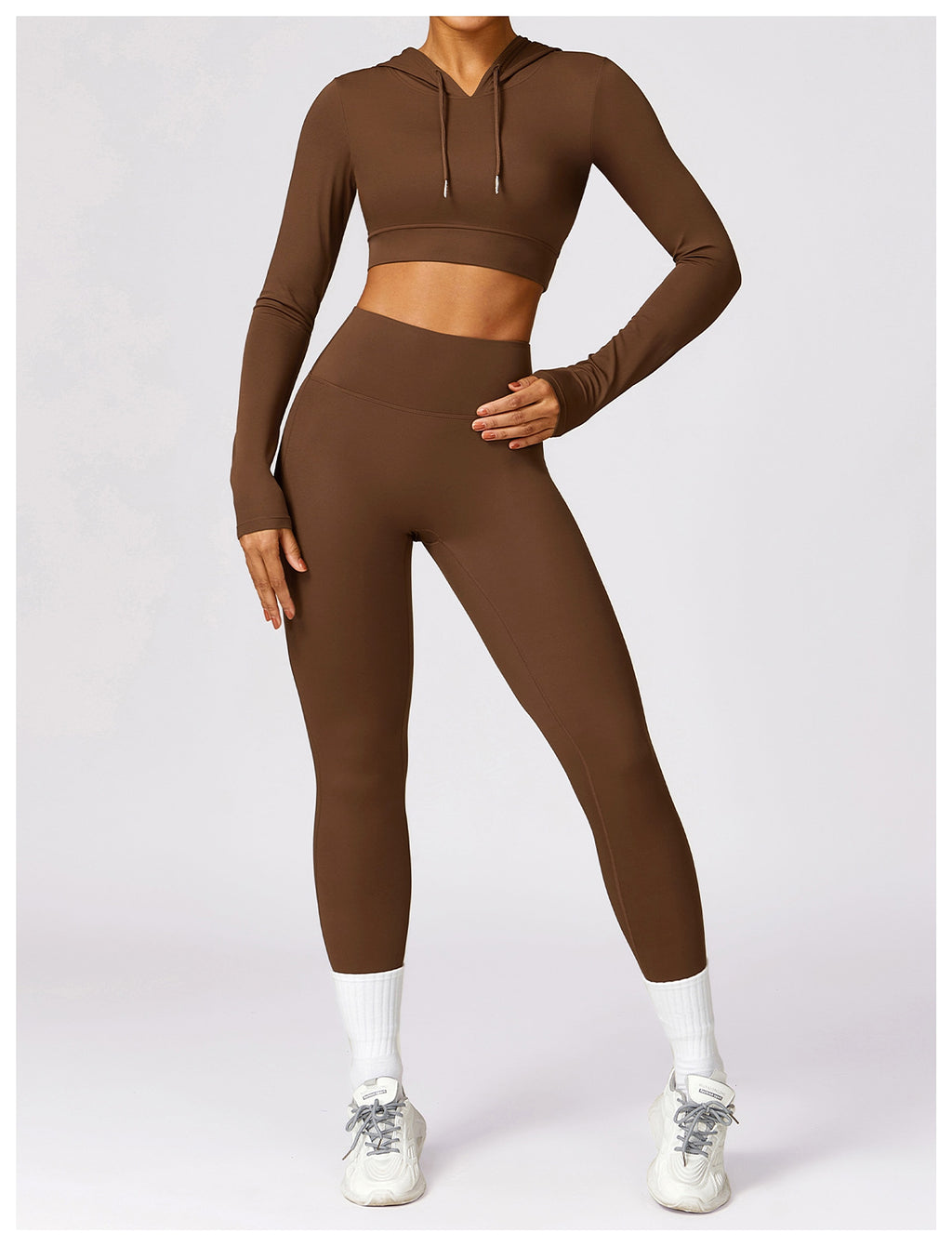 Outdoor Running Hooded Top Yoga Leggings - enhanced image 5