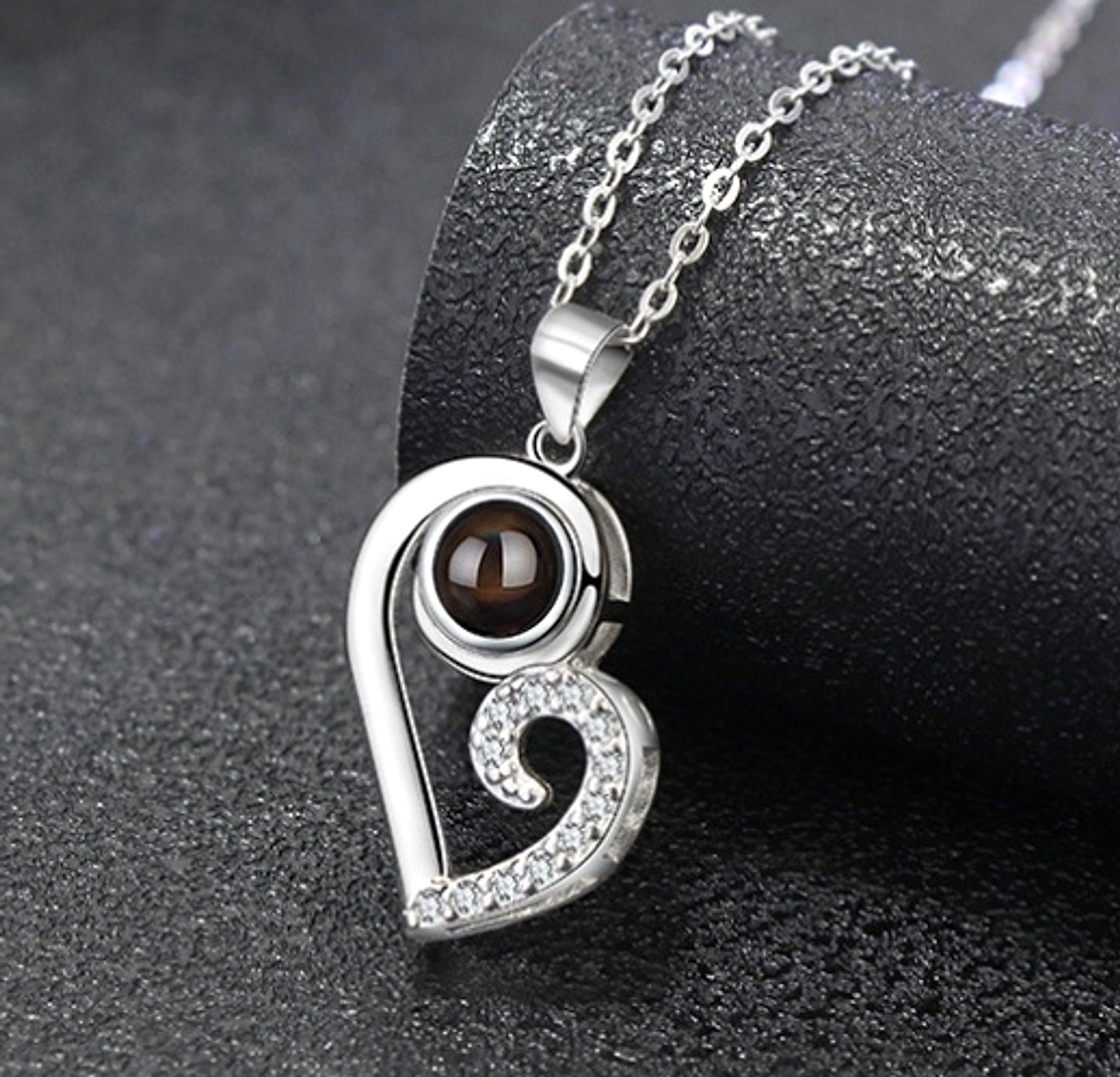 ❤️ Couples Diamond Heart Necklace – Forever Starts Here - enhanced image 5