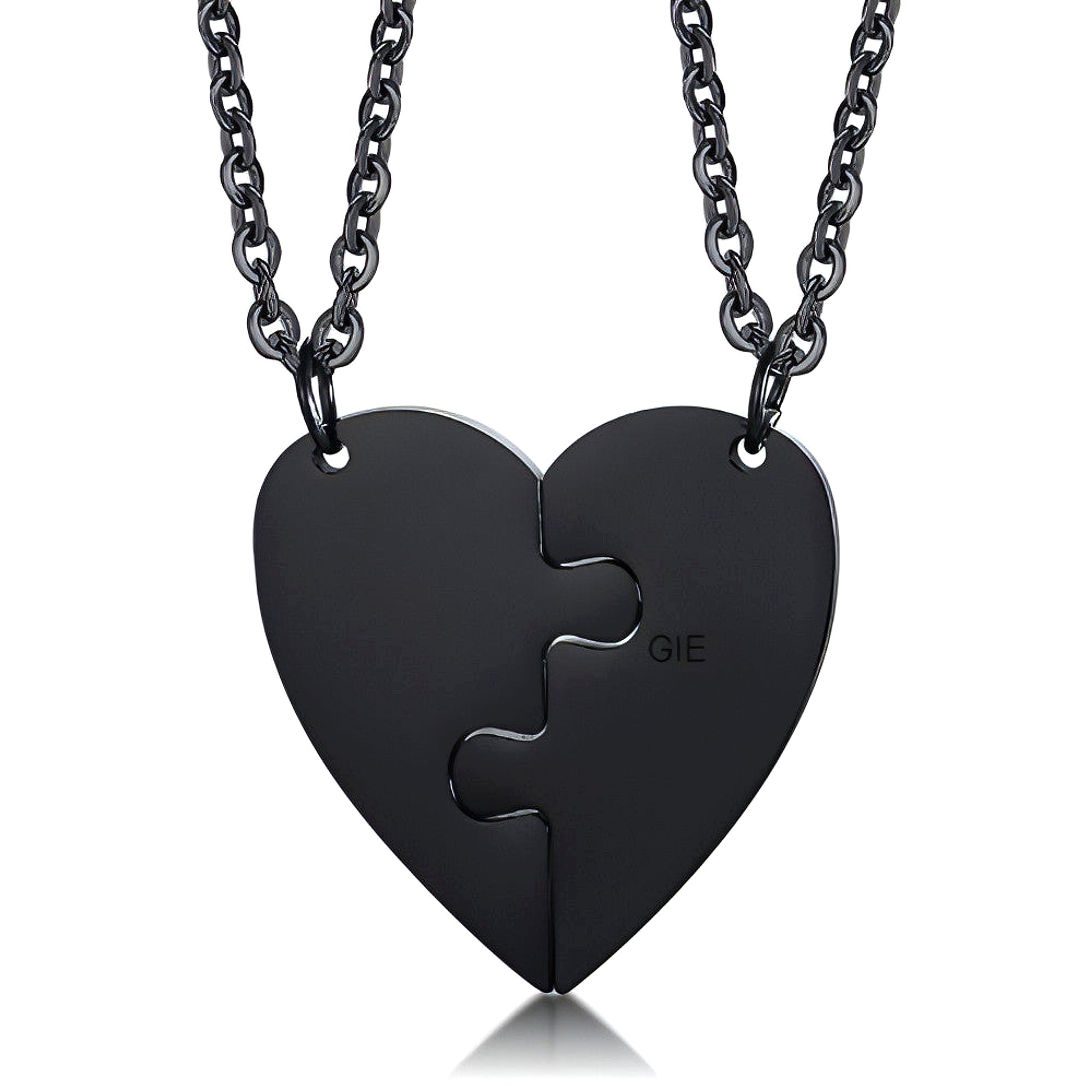 Custom Engraved Heart Puzzle Necklace – Stay Connected, Always! - enhanced image 5