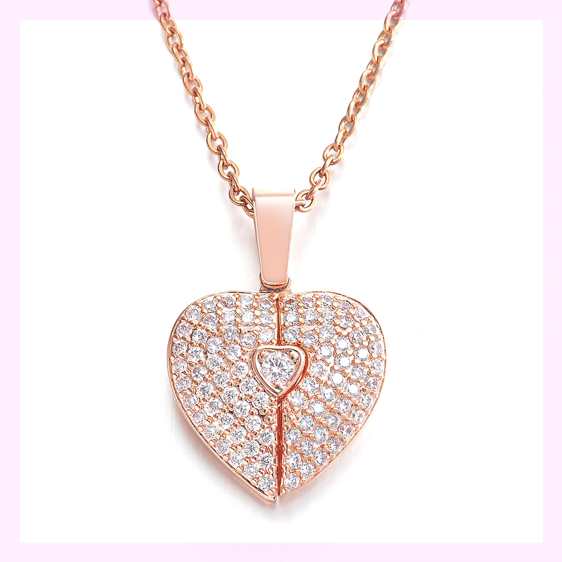 Personalized Women Chain Necklace Custom Engraved Heart Name - enhanced image 5