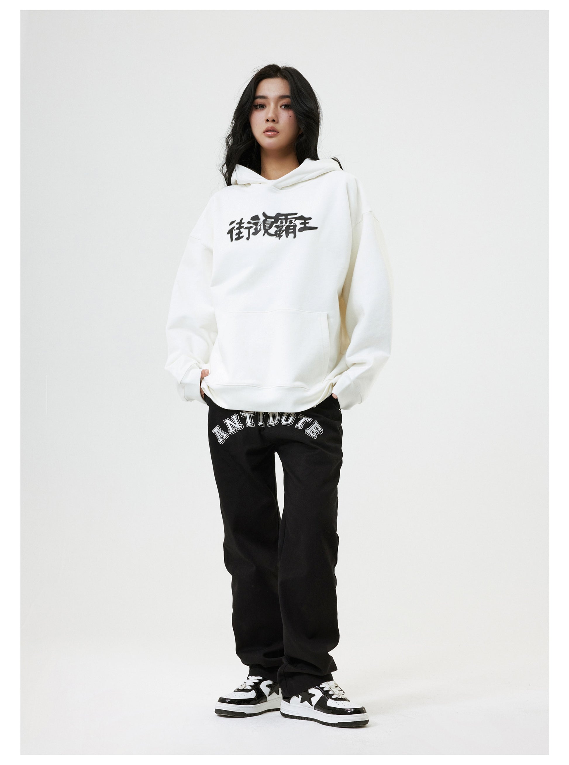Phantom Font Thick Loose Hooded Sweater For Men And Women Couples - enhanced image 5