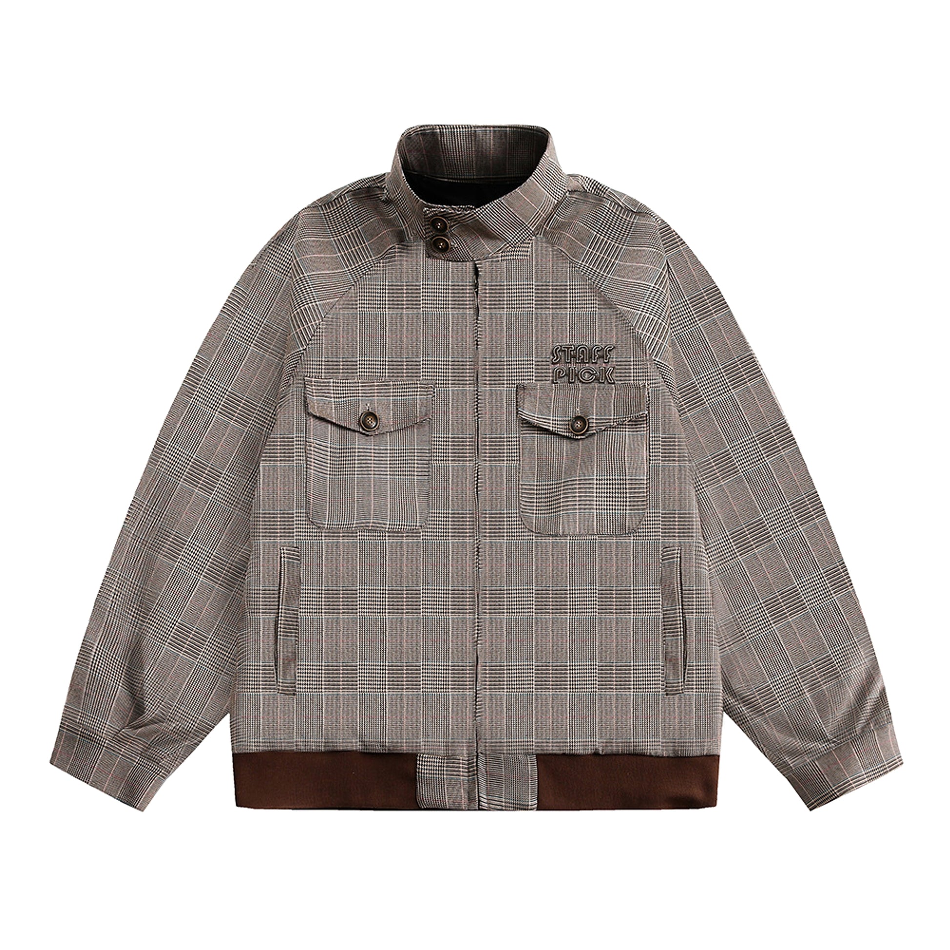 Plaid Loose-fitting Stand-up Collar Jacket Men And Women - enhanced image 5