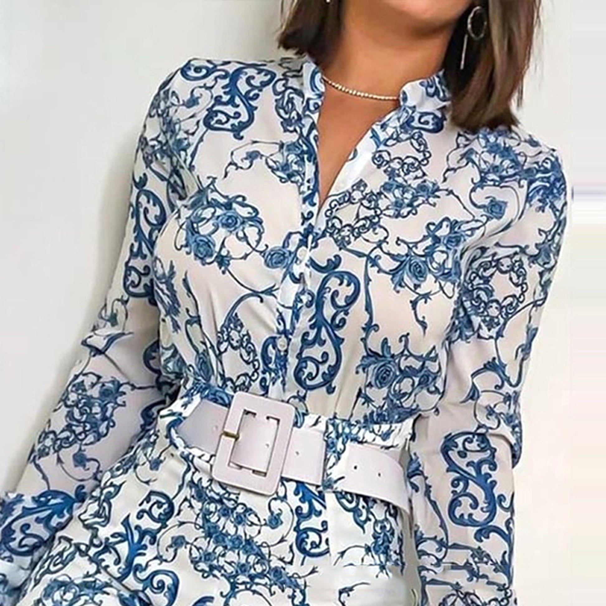 Printed long sleeve jumpsuit - enhanced image 5