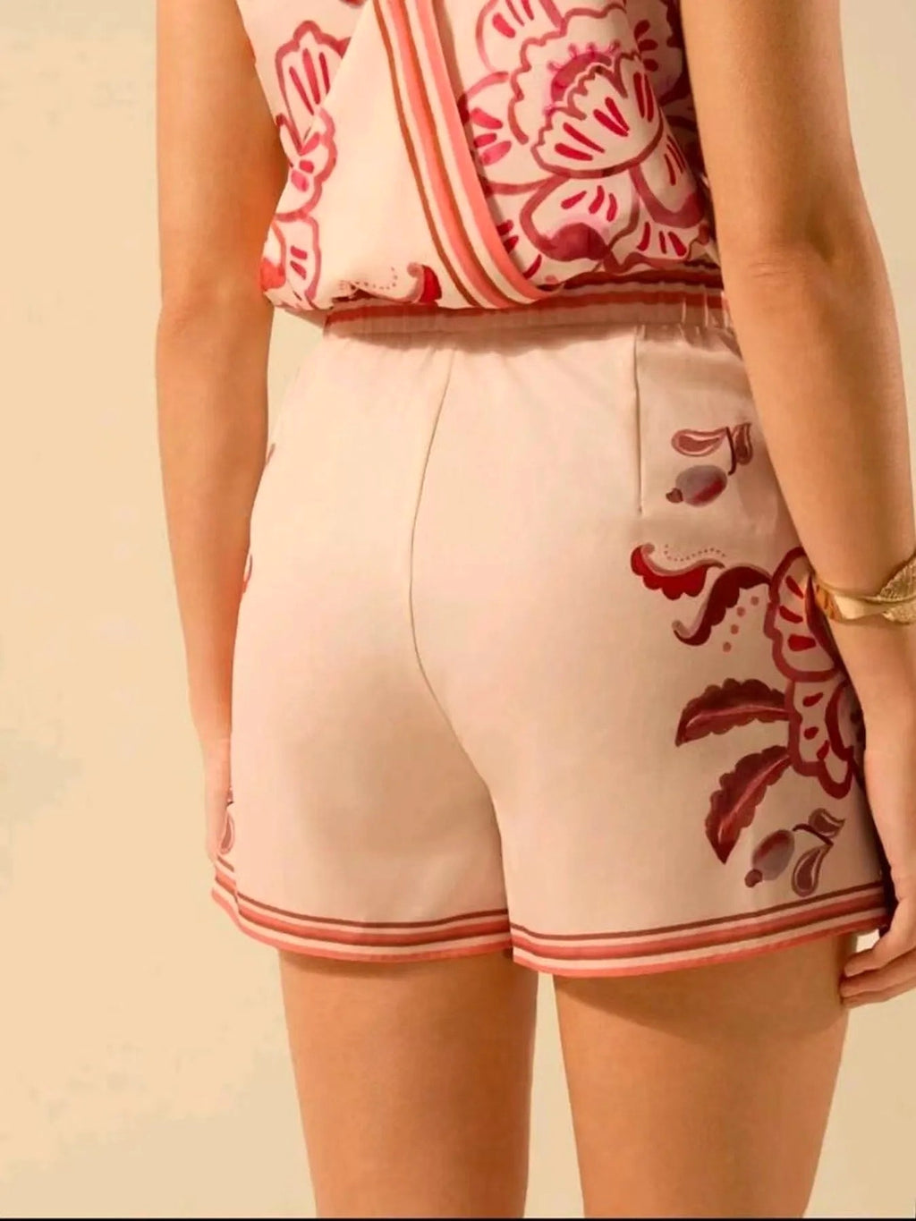 Printed Surplice Sleeveless Top and Skort Set - enhanced image 5
