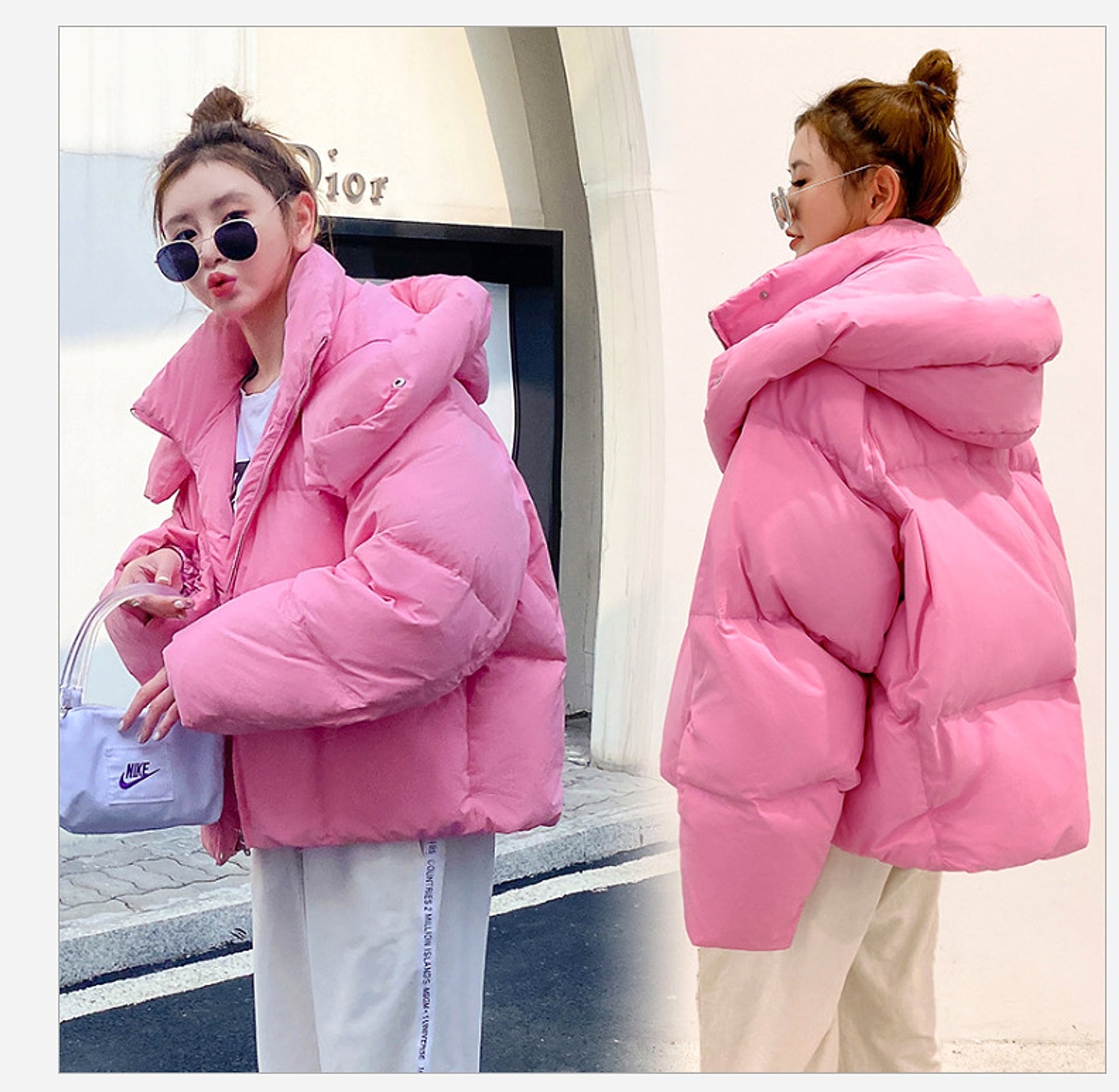 Puffy Hooded Bread Short Cotton-padded Jacket For Women Thick Loose - enhanced image 5