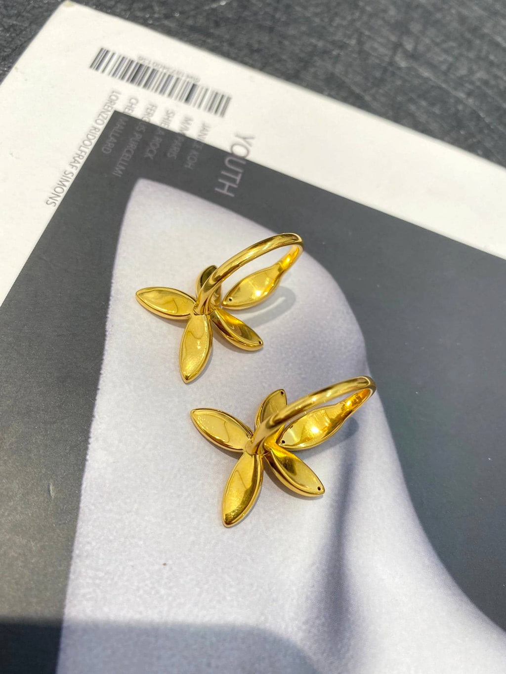 Pure Gold Foot 999 Gold Butterfly Flower Ring Weighs - enhanced image 5
