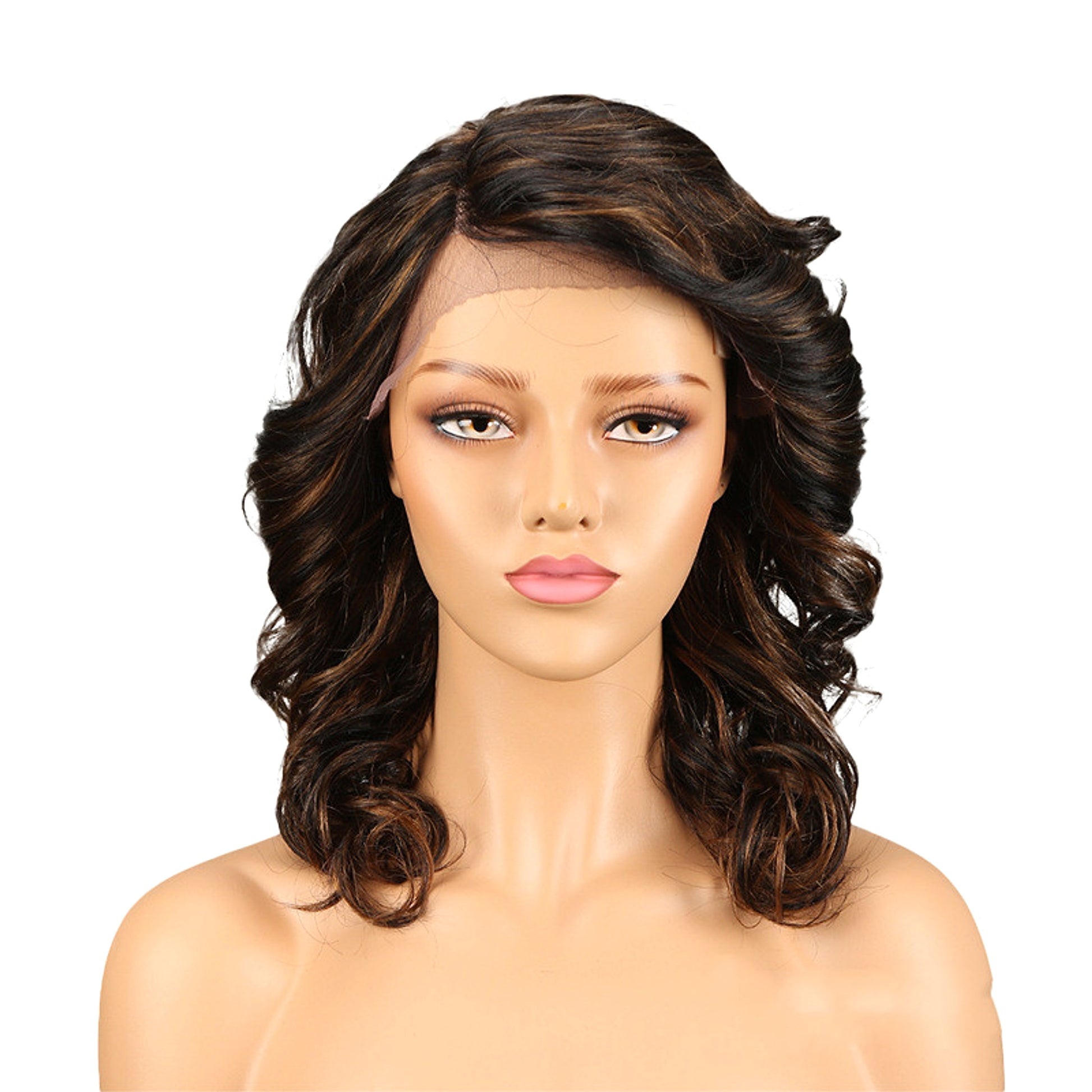 Real Hair Headgear Women Hair Stitch Lace Wig Long Curly Hair - enhanced image 5
