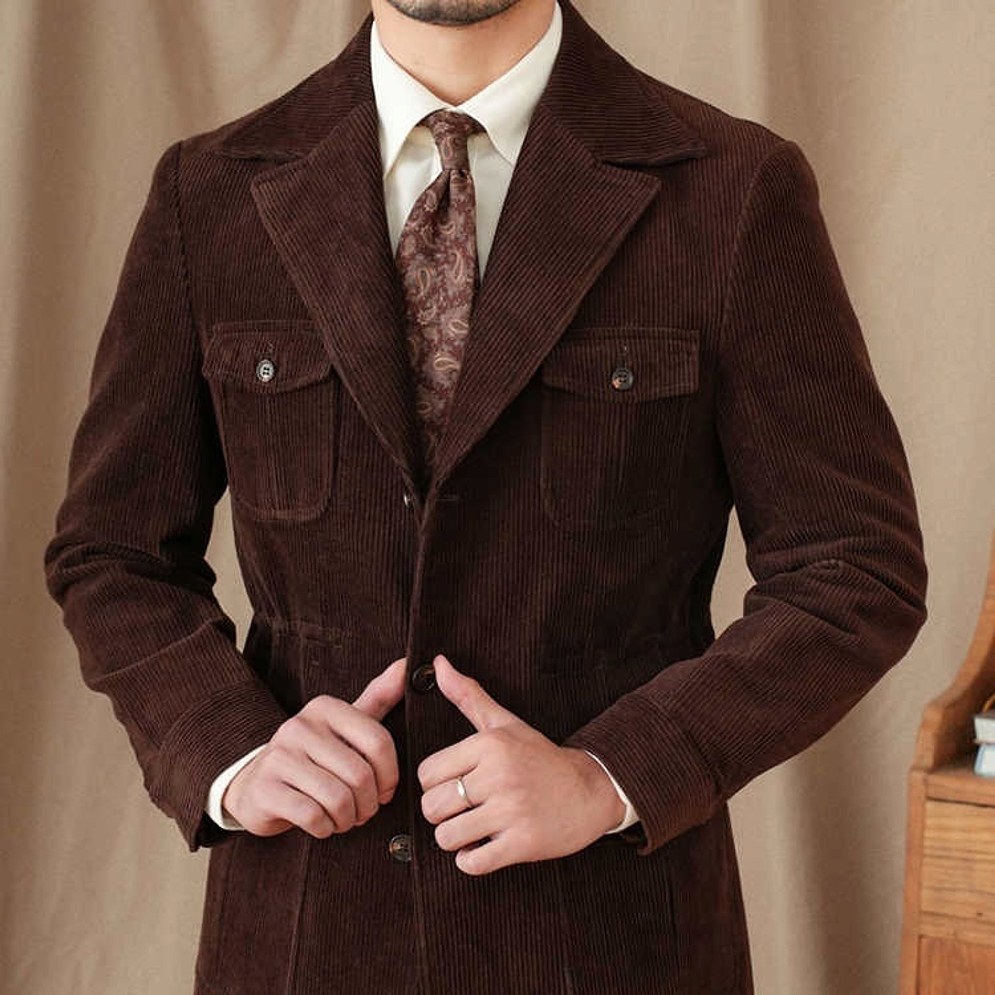 GentleFibre™ – Retro Corduroy Safari Jacket (100% Cotton) - enhanced image 5