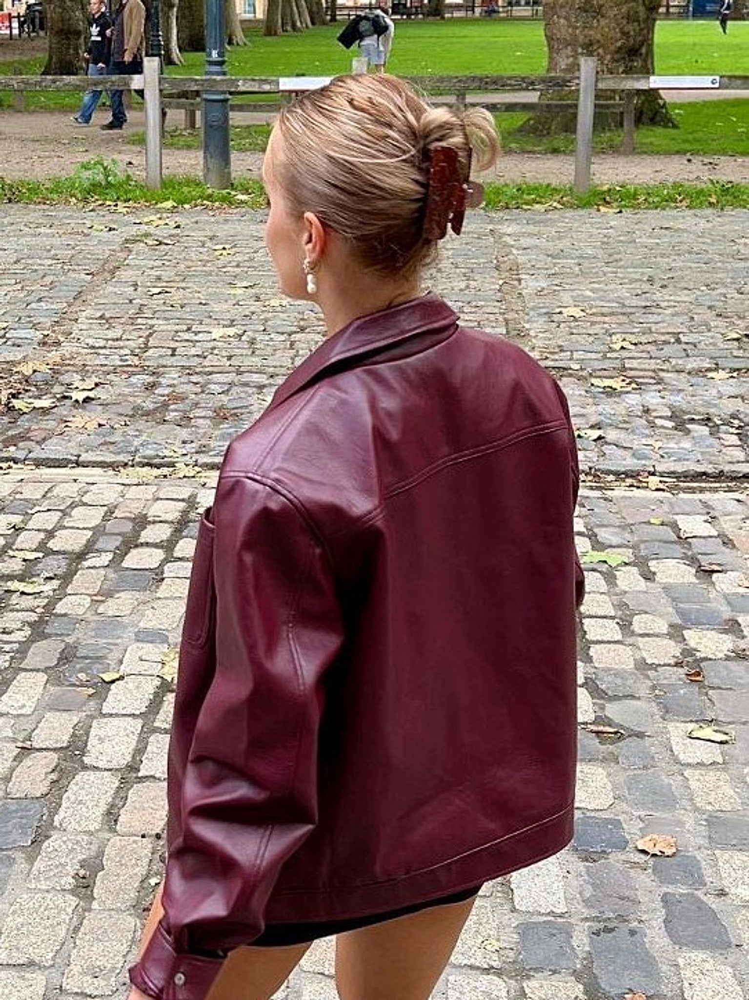 Retro Fashion Polo Collar Advanced PU Leather Jacket Coat - enhanced image 5