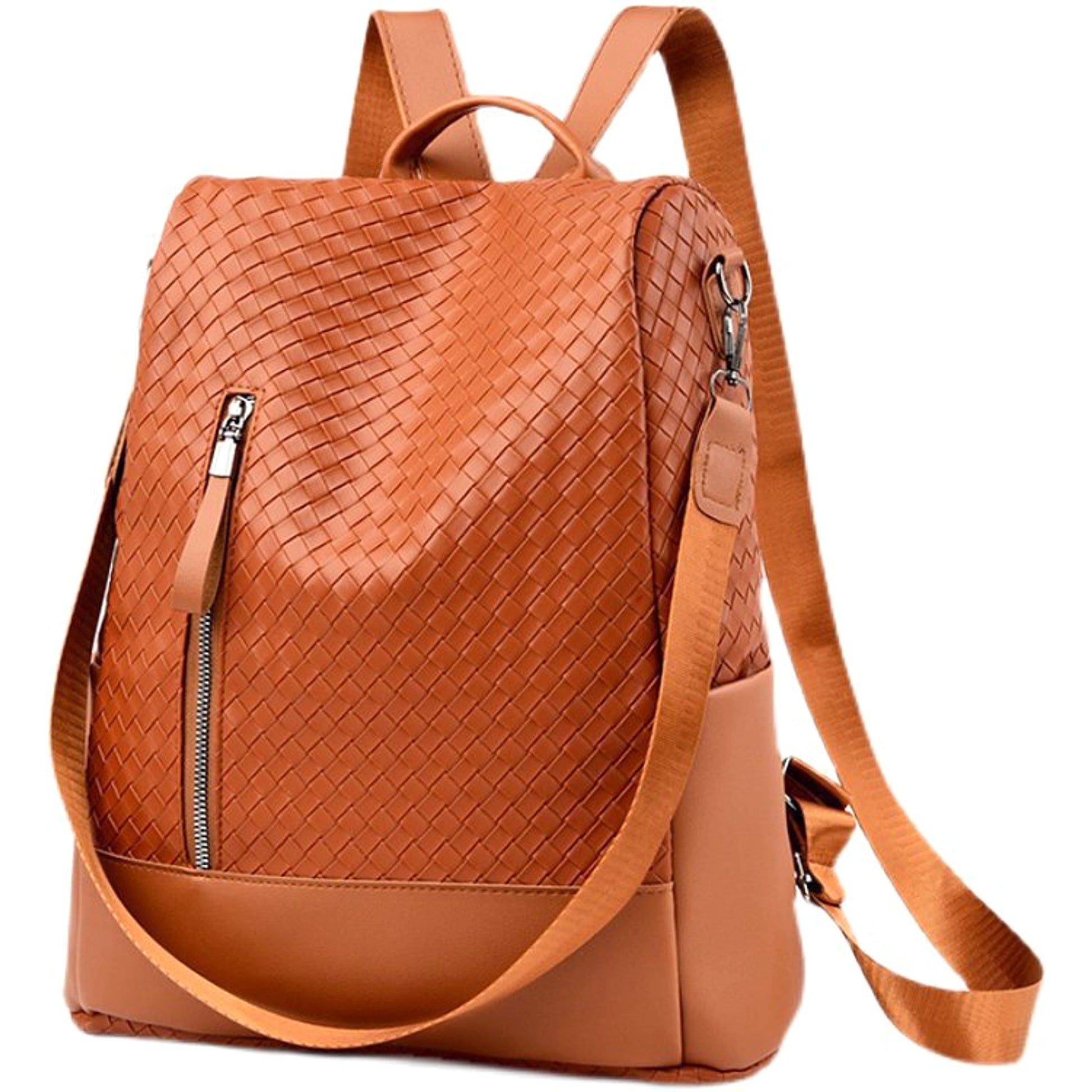 ALLFASHION™ – BohoMetro Woven Leather Backpack - enhanced image 5