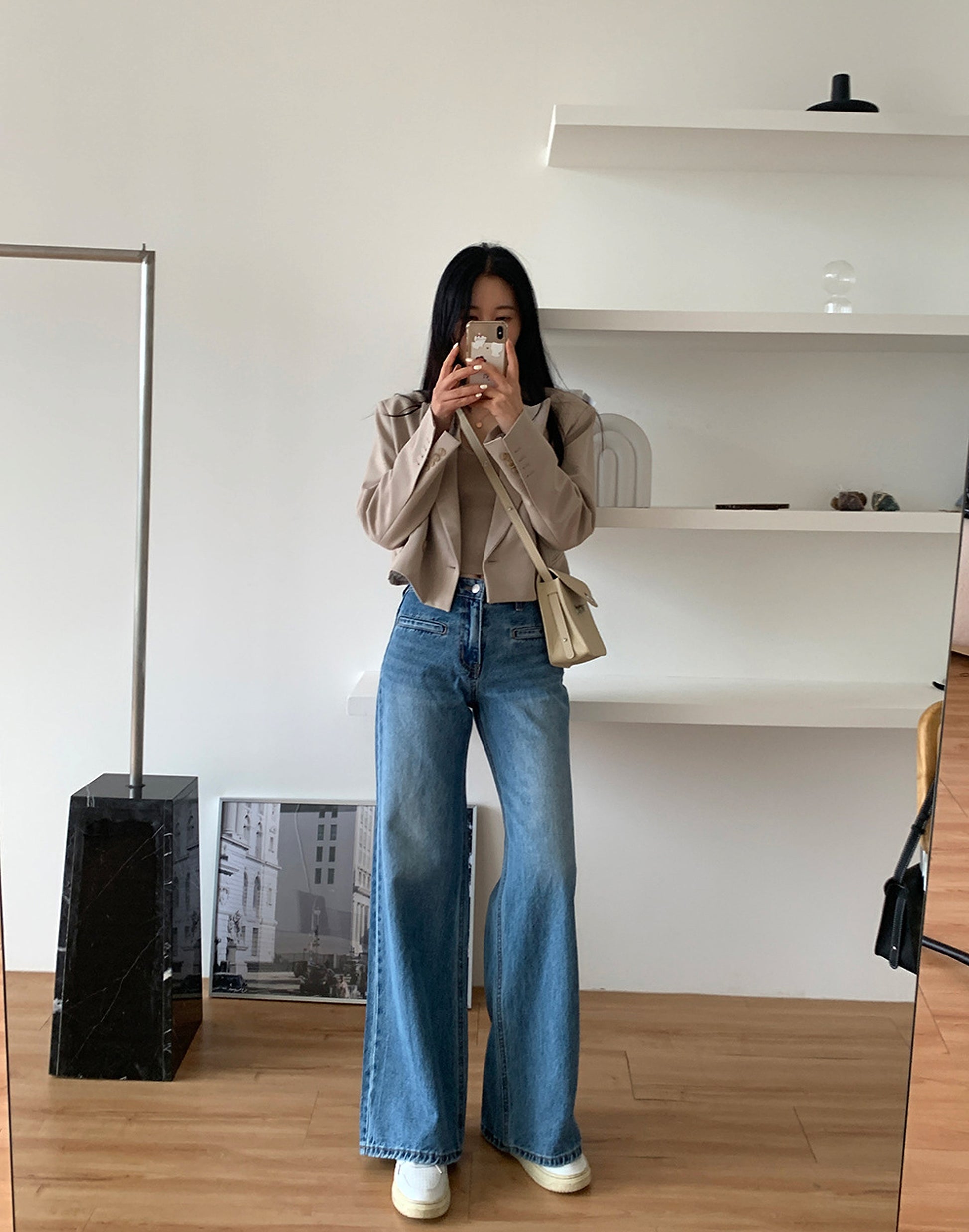 Retro High Waist Slimming Jeans Women - enhanced image 5