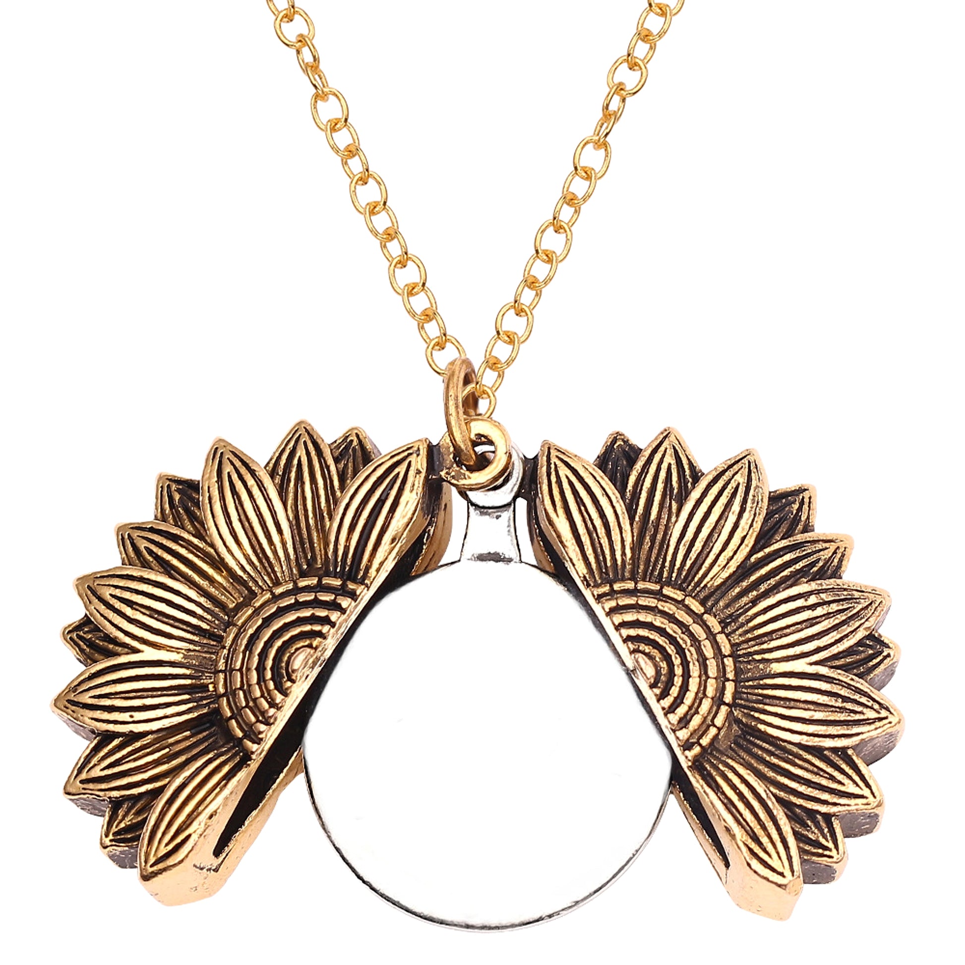 Retro Necklace Cross-border Sunflower Can Double-layer Lettering - enhanced image 5