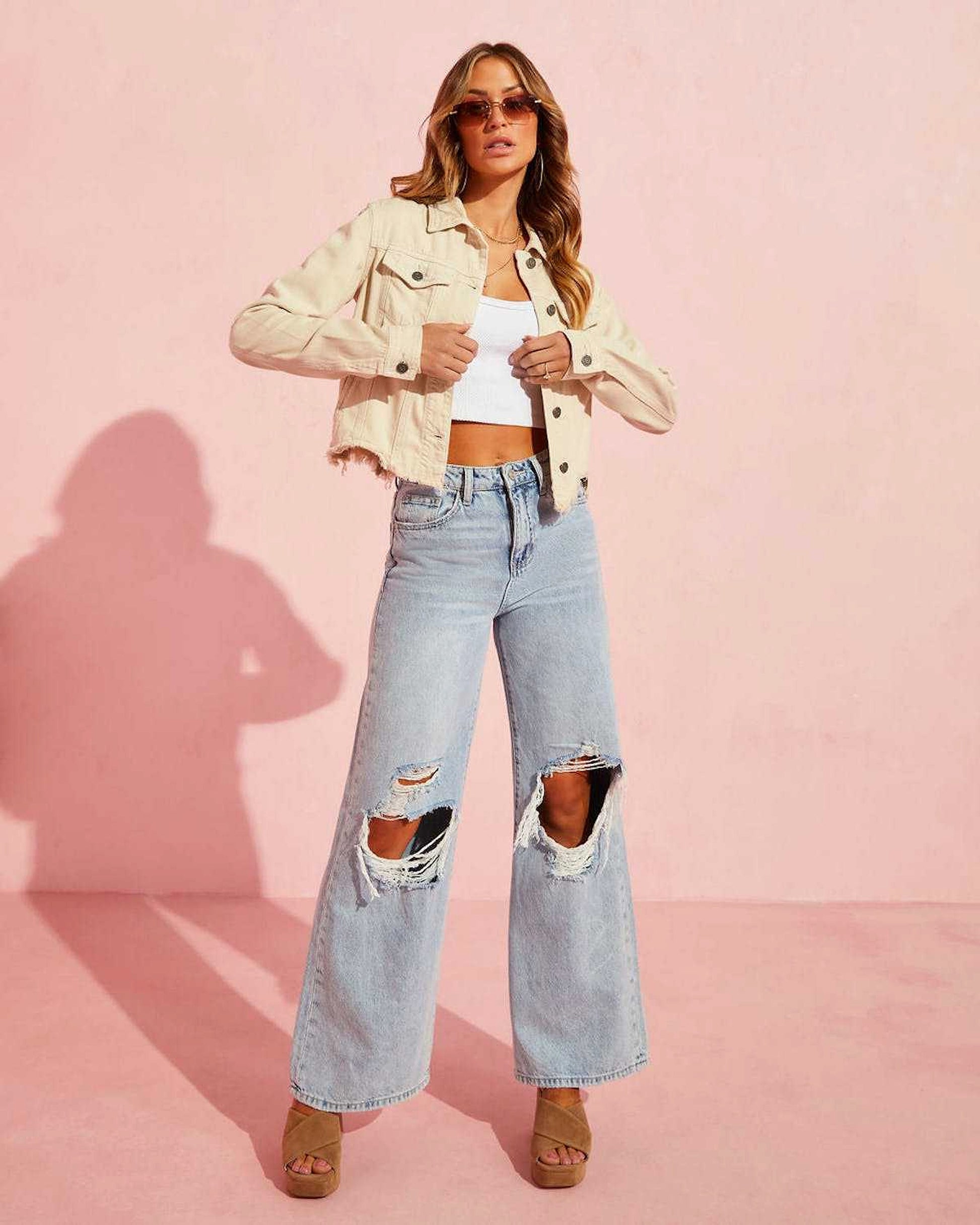 Ripped Slimming Jeans For Women - enhanced image 5
