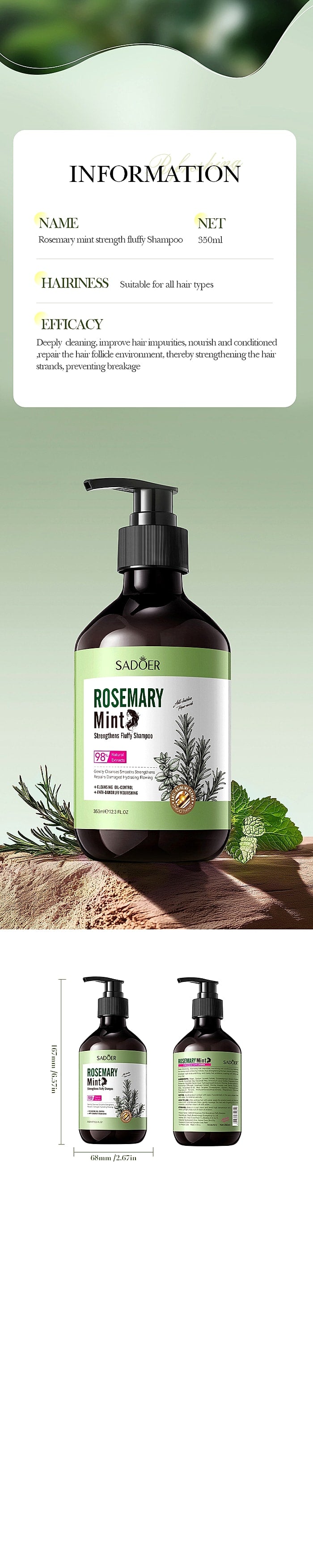 Rosemary Mint Shampoo – Refresh. Strengthen. Naturally Clear. - enhanced image 5
