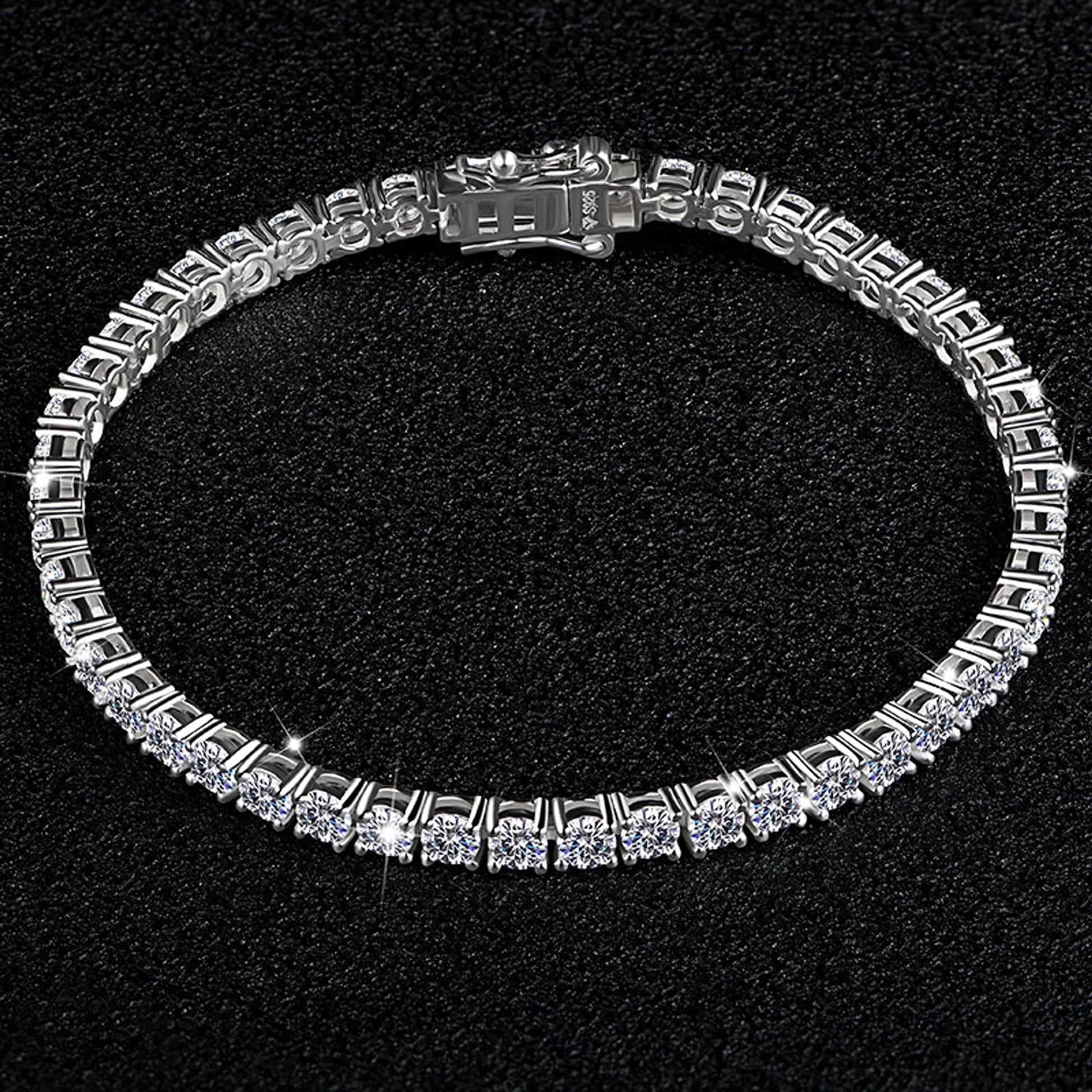 S925 Silver Mosan Diamond Bracelet Female - enhanced image 5