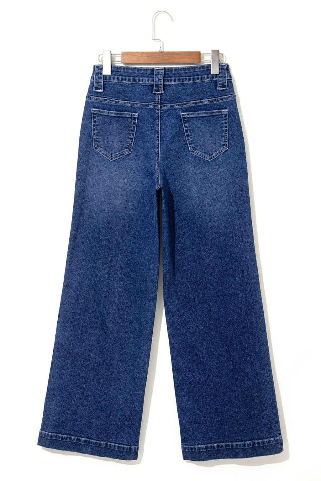 Sail Blue Wide Leg Pocketed High Waist Jeans - enhanced image 5