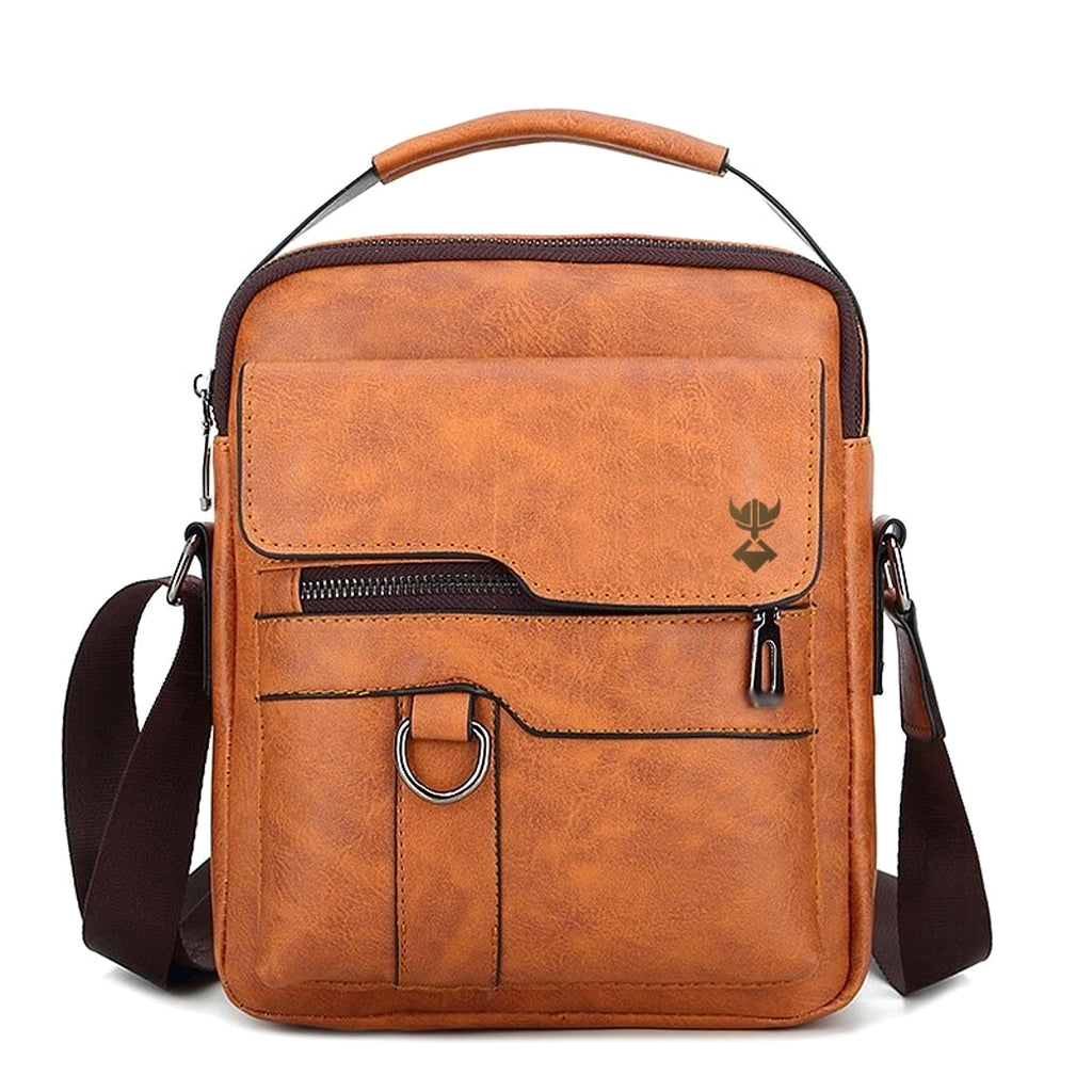 ALLFASHION™ – UrbanCraft Vertical Leather Backpack - enhanced image 5
