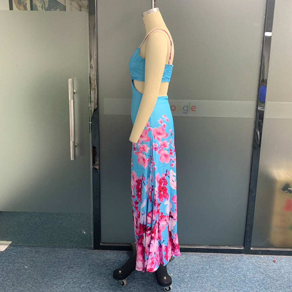 Silk Surface Ripped Sheath Cutout Sling Dress - enhanced image 5