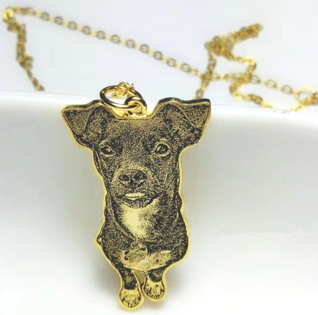 Silver Set Cat And Dog Photo Pet Necklace Name Titanium Steel - enhanced image 5