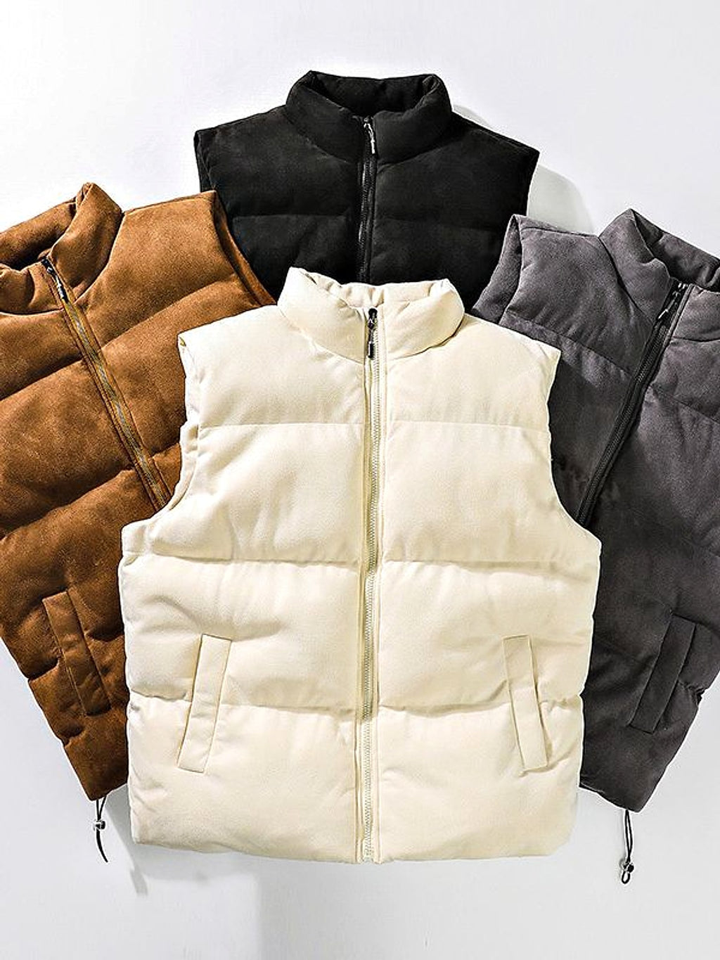 Simple Stand-up Collar Cotton-padded Clothes Vest For Men - enhanced image 5