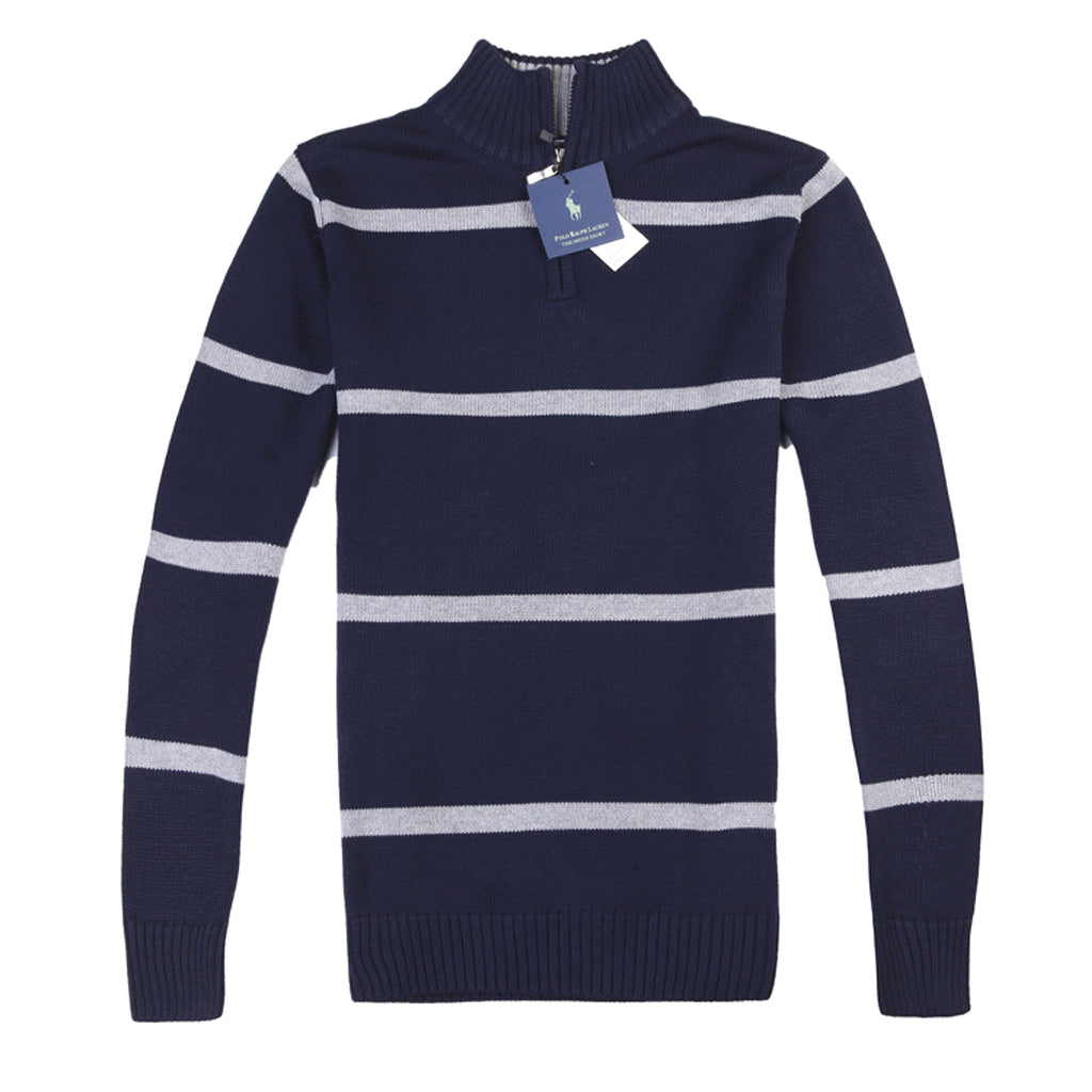 Slim Long-sleeved Casual Knit Sweater Men With Striped Wool - enhanced image 5