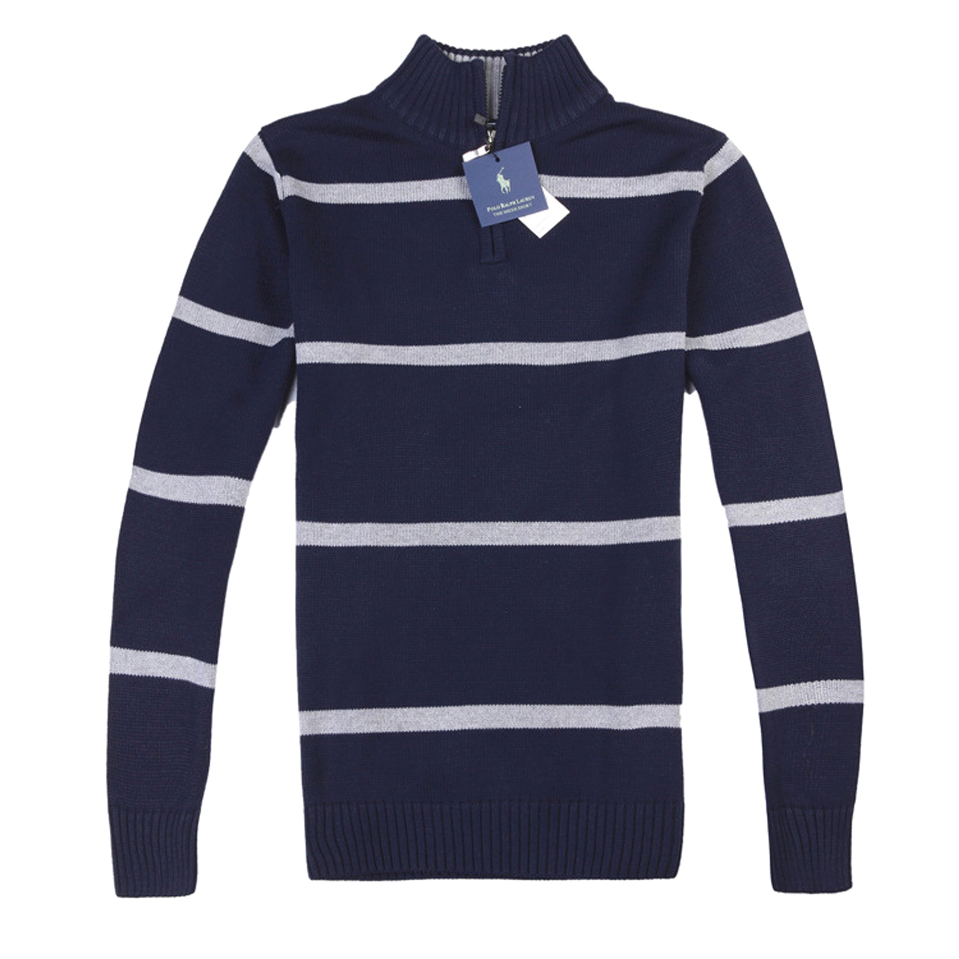 Slim Long-sleeved Casual Knit Sweater Men With Striped Wool - enhanced image 5
