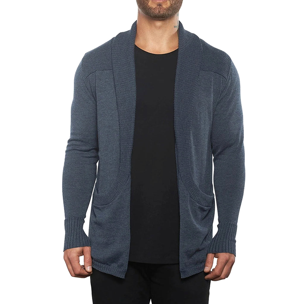 Solid Color Cardigan Sweater With Pockets Casual Men's Long-sleeved - enhanced image 5