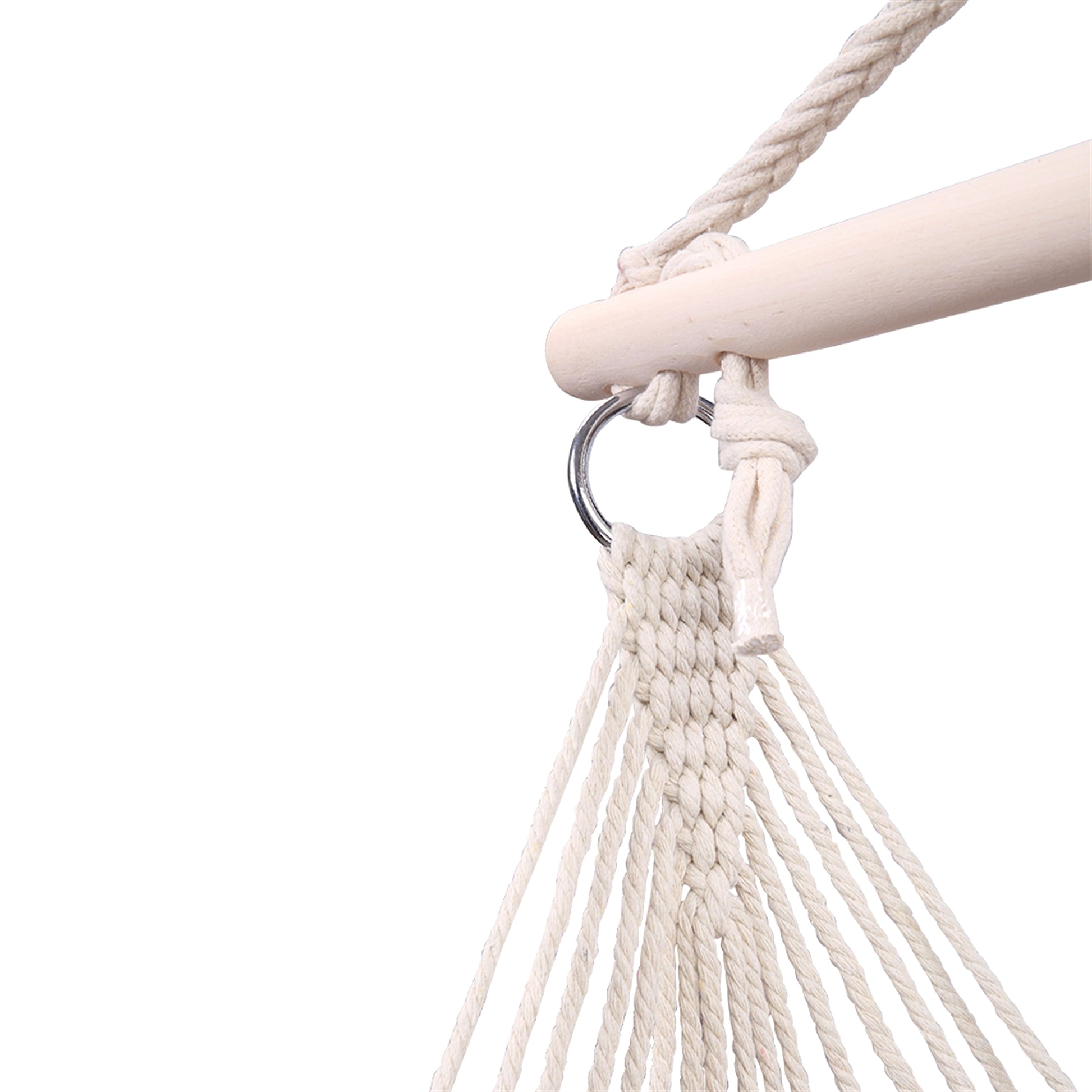 SolunaWeave™ – Cotton Rope Hanging Chair (Beige) - enhanced image 5