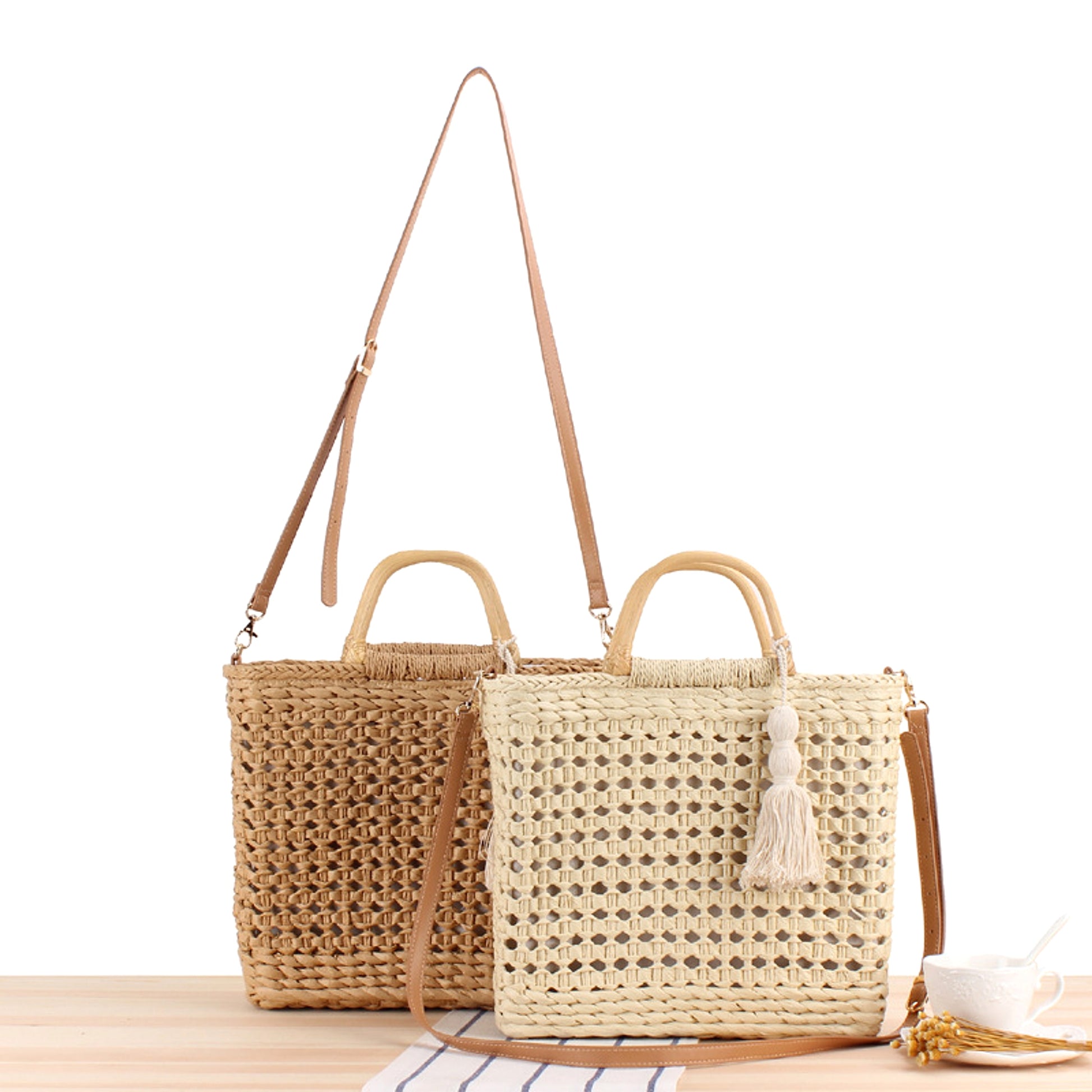 SolunaWeave™ – Hollow Breeze Straw Tote - enhanced image 5