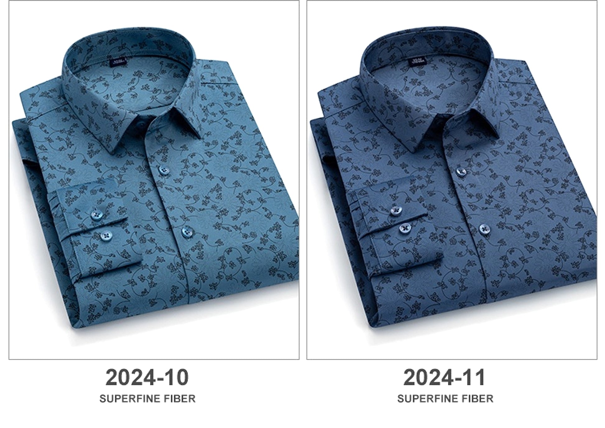 Spring And Autumn Fashion Floral Youth Men's Long-sleeved DressShirt - enhanced image 5