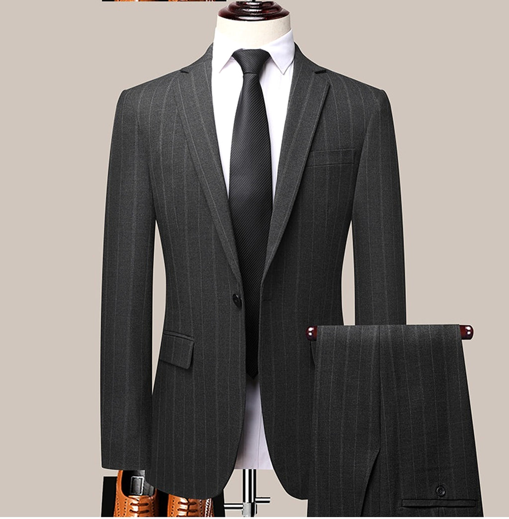 Graysven™ – Slim Striped Wedding & Business Suit - enhanced image 5