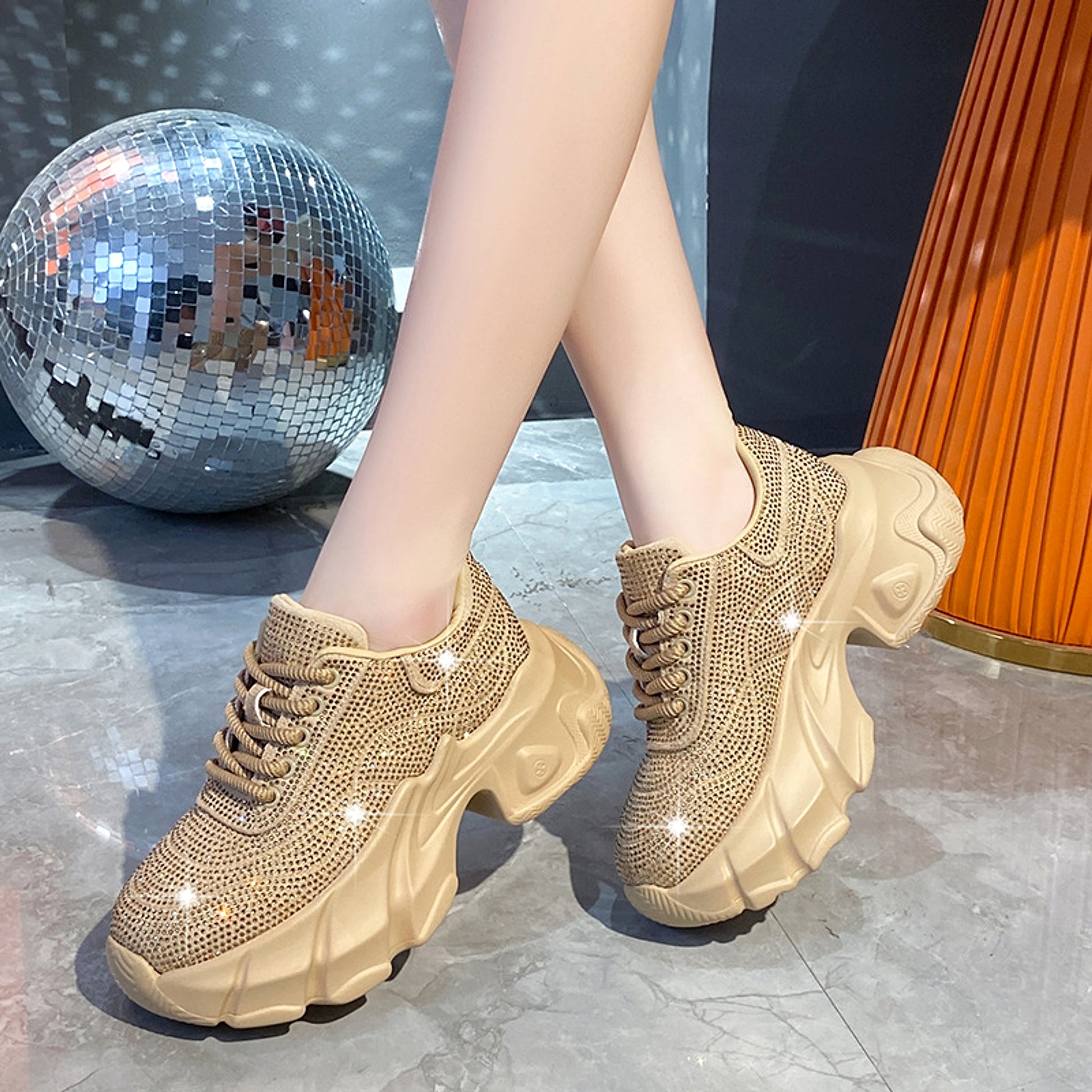 Spring And Autumn New Platform Heel Light Bottom Sports Style Height Increasing Women Shoes - enhanced image 5