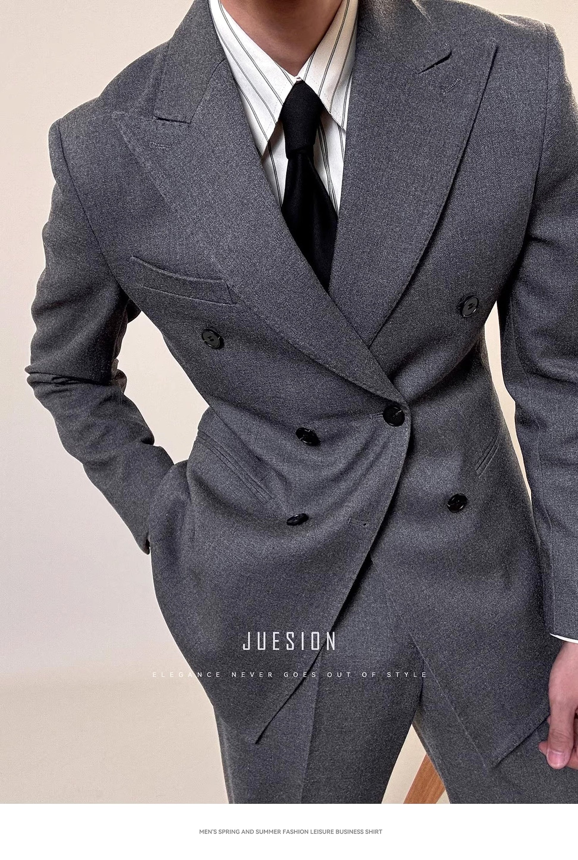 Toscarelli™ – Italian Double-Breasted Spring Suit - enhanced image 5