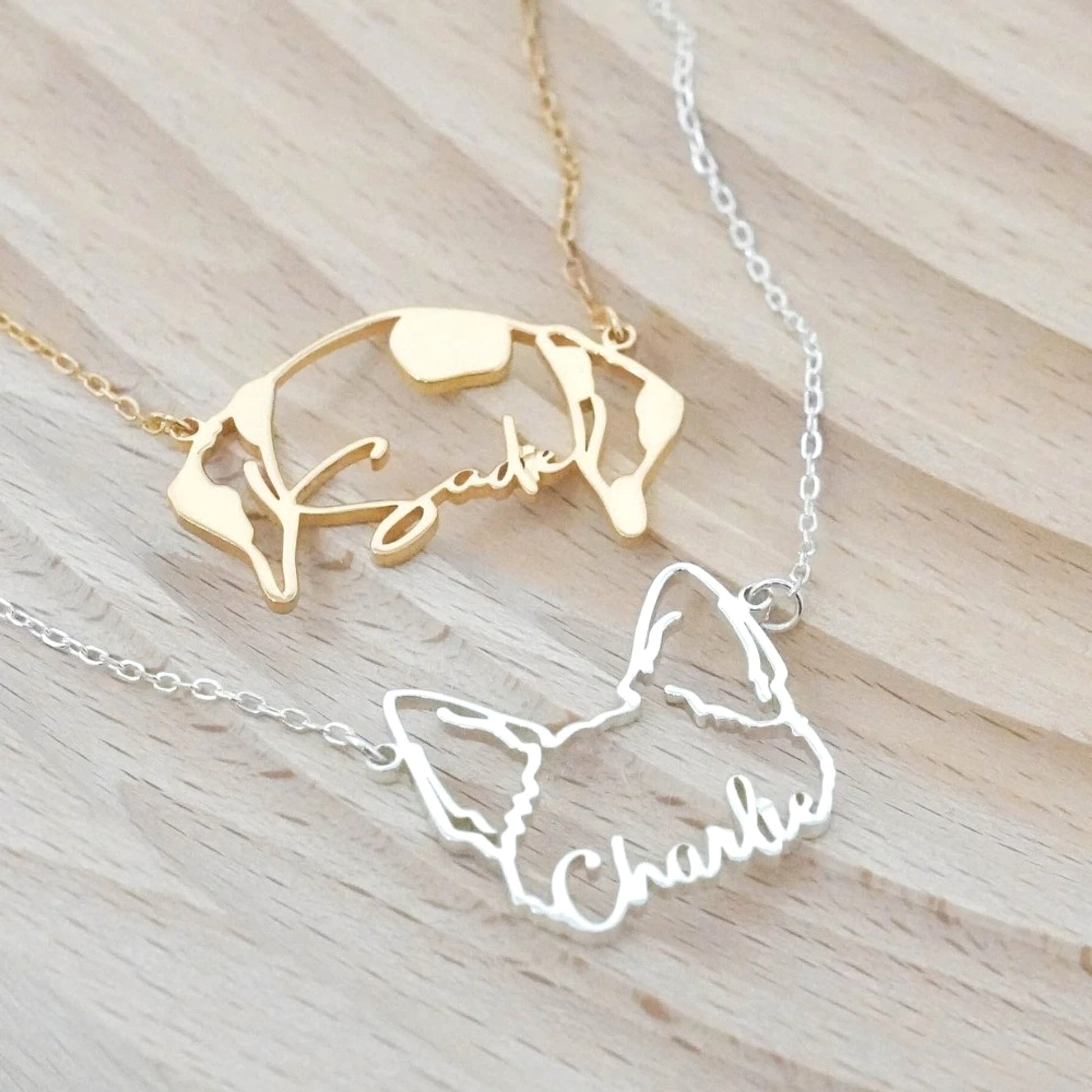 Stainless Steel English Letter Name Necklace DIY Hollowed Out Cat And Dog - enhanced image 5