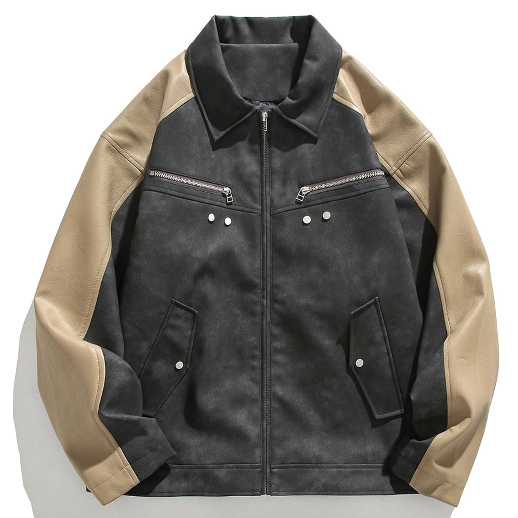 Street Hip-hop Loose High Street Leather Jacket For Men And Women - enhanced image 5
