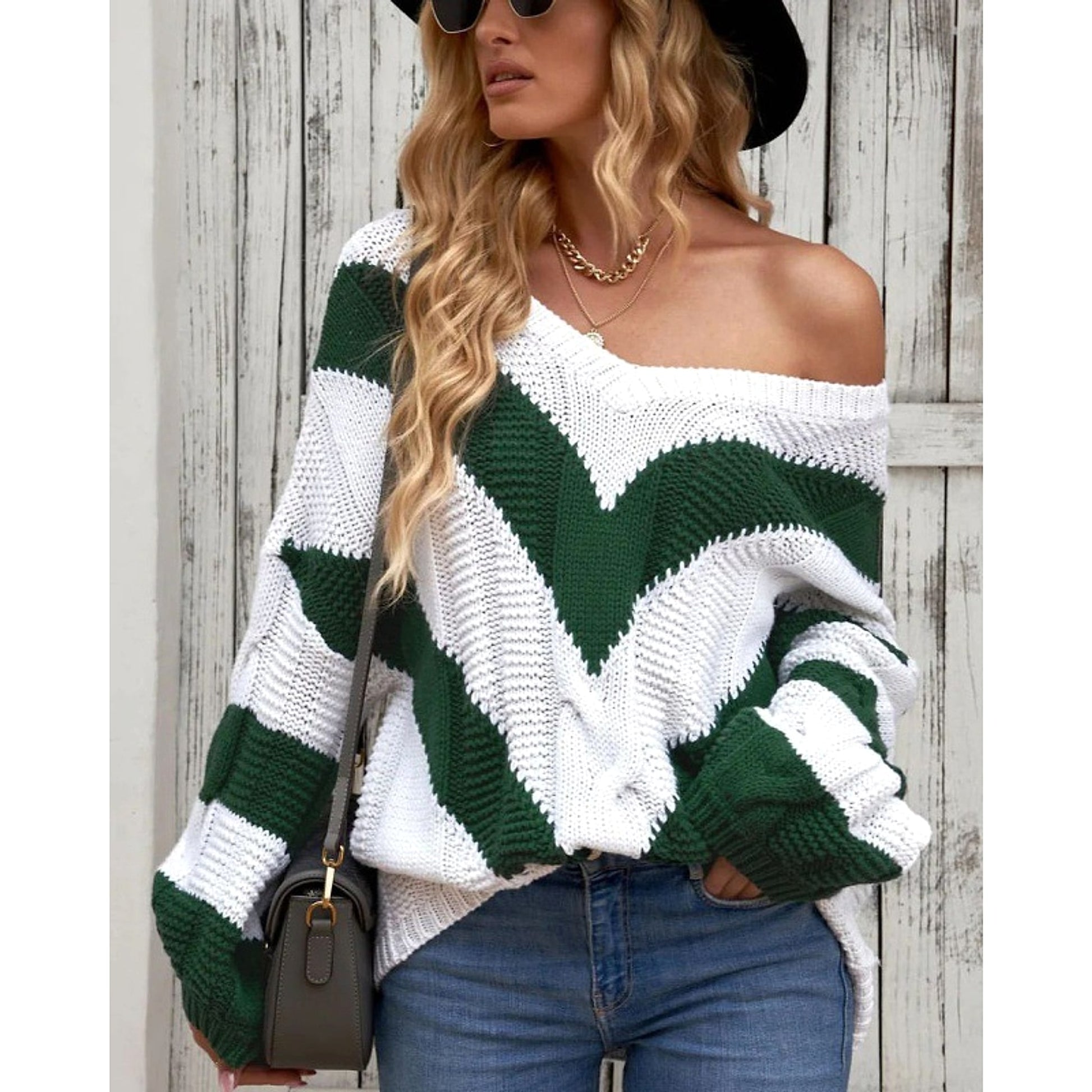 Striped Stitching Sweater Pullover - enhanced image 5