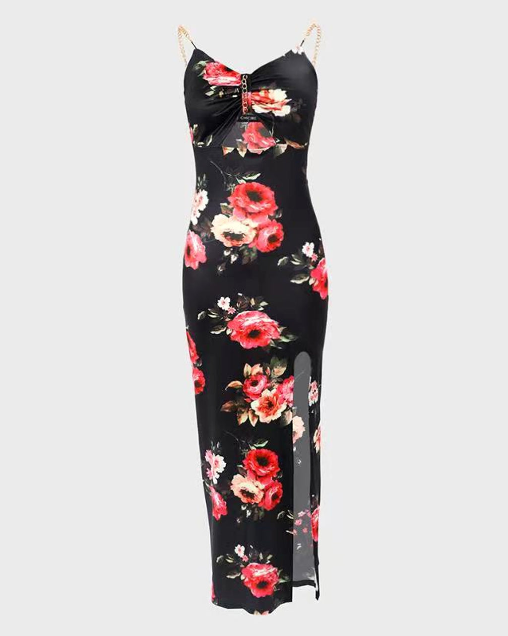 Women's Clothing Split Spaghetti-strap Floral Print Dress - enhanced image 5
