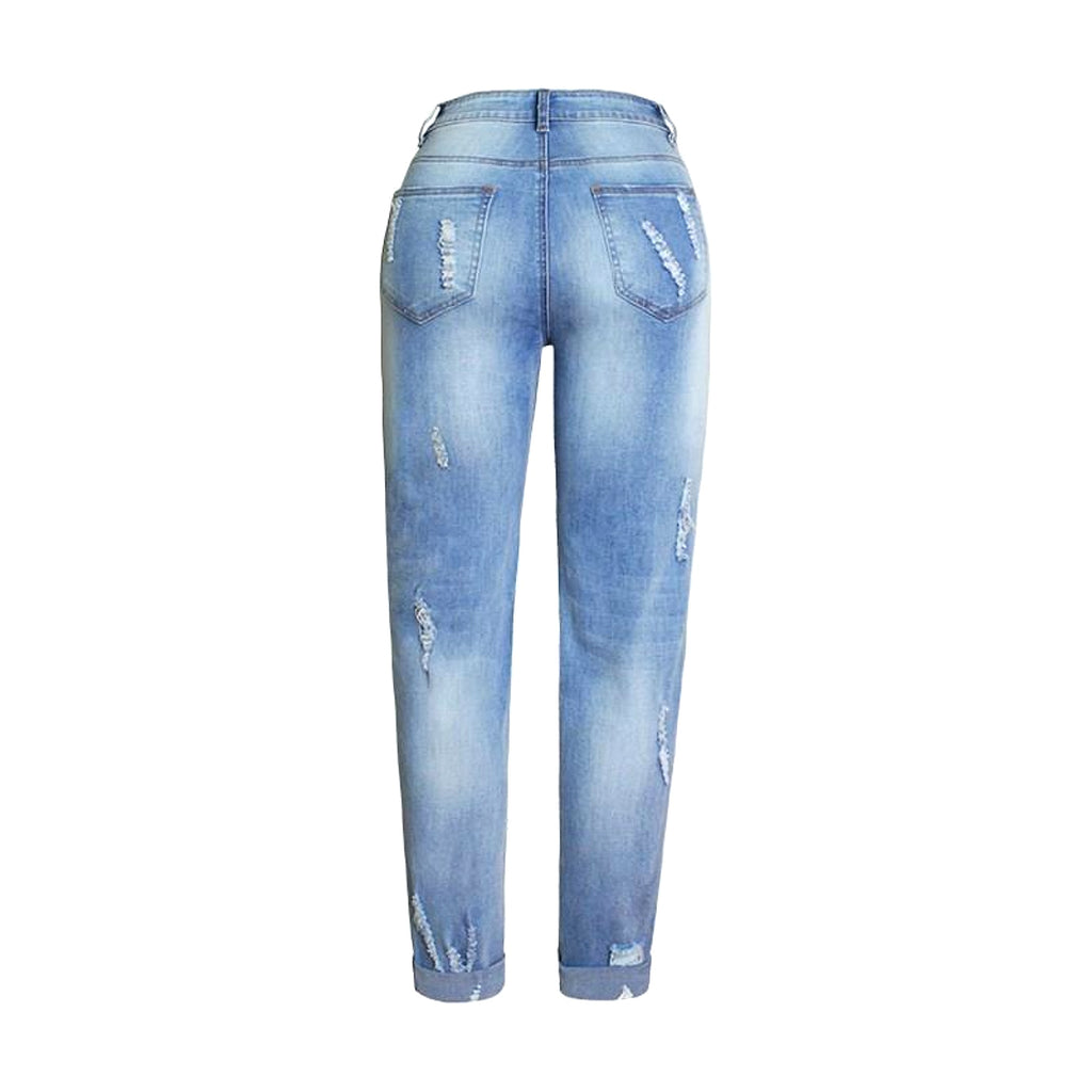 Summer Long Jeans Loose Women Hole Pants Plus Size - enhanced image 5